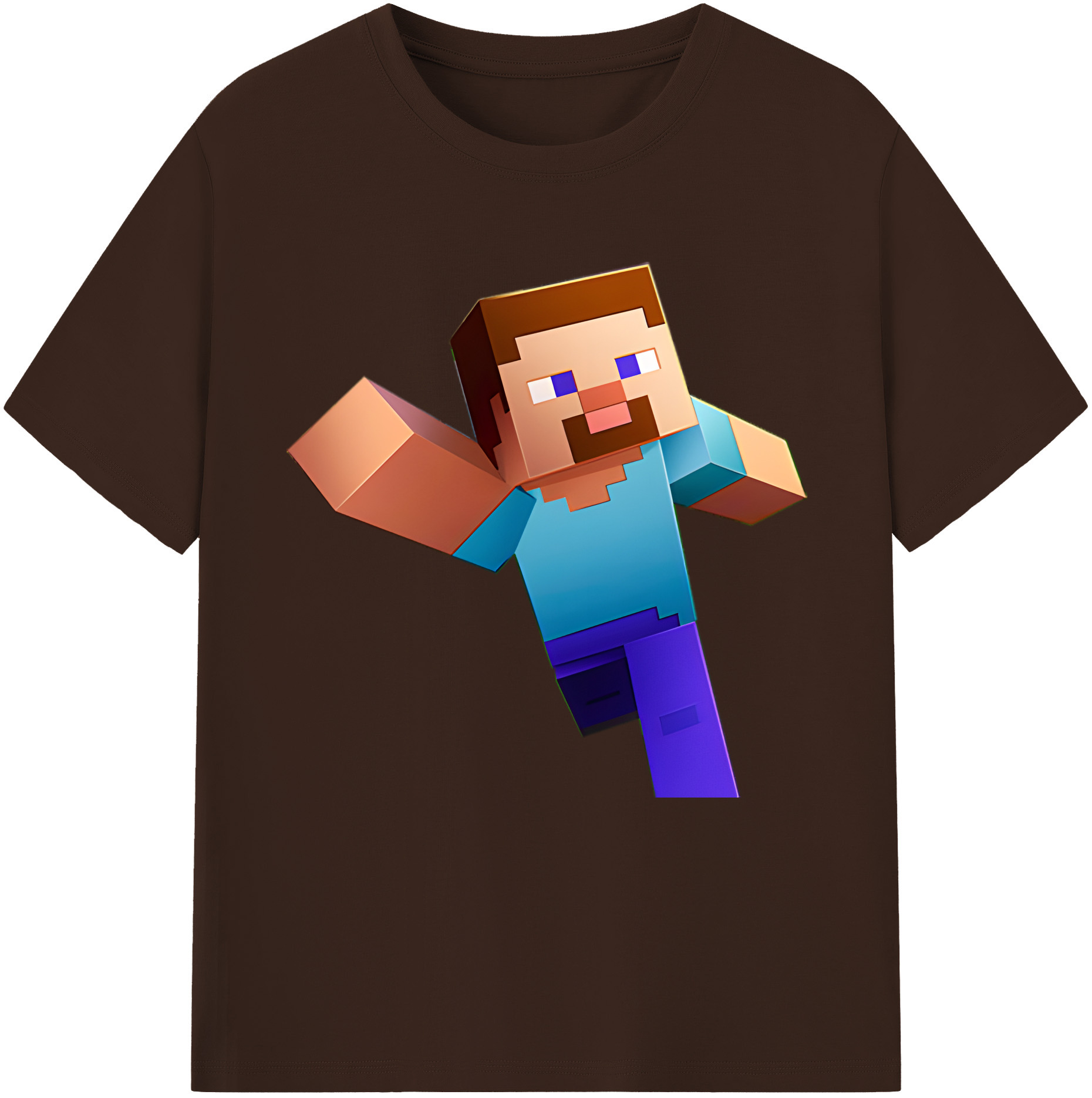 （画像用） マインクラフト ブロックの世界 Minecraft MC Block world 綿100％半袖Tシャツ（フロントプリント）