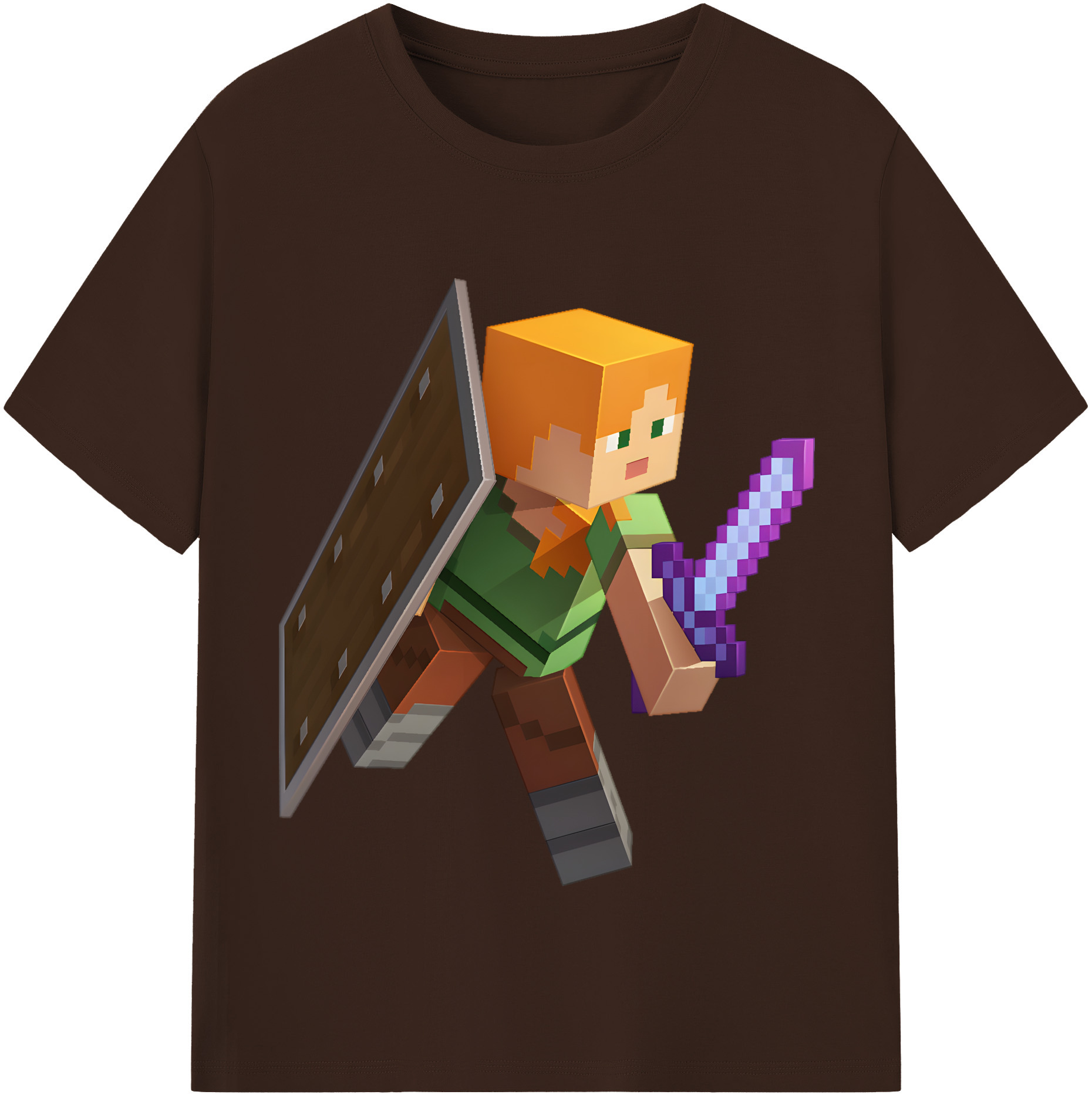 （画像用） マインクラフト ブロックの世界 Minecraft MC Block world 綿100％半袖Tシャツ（フロントプリント）