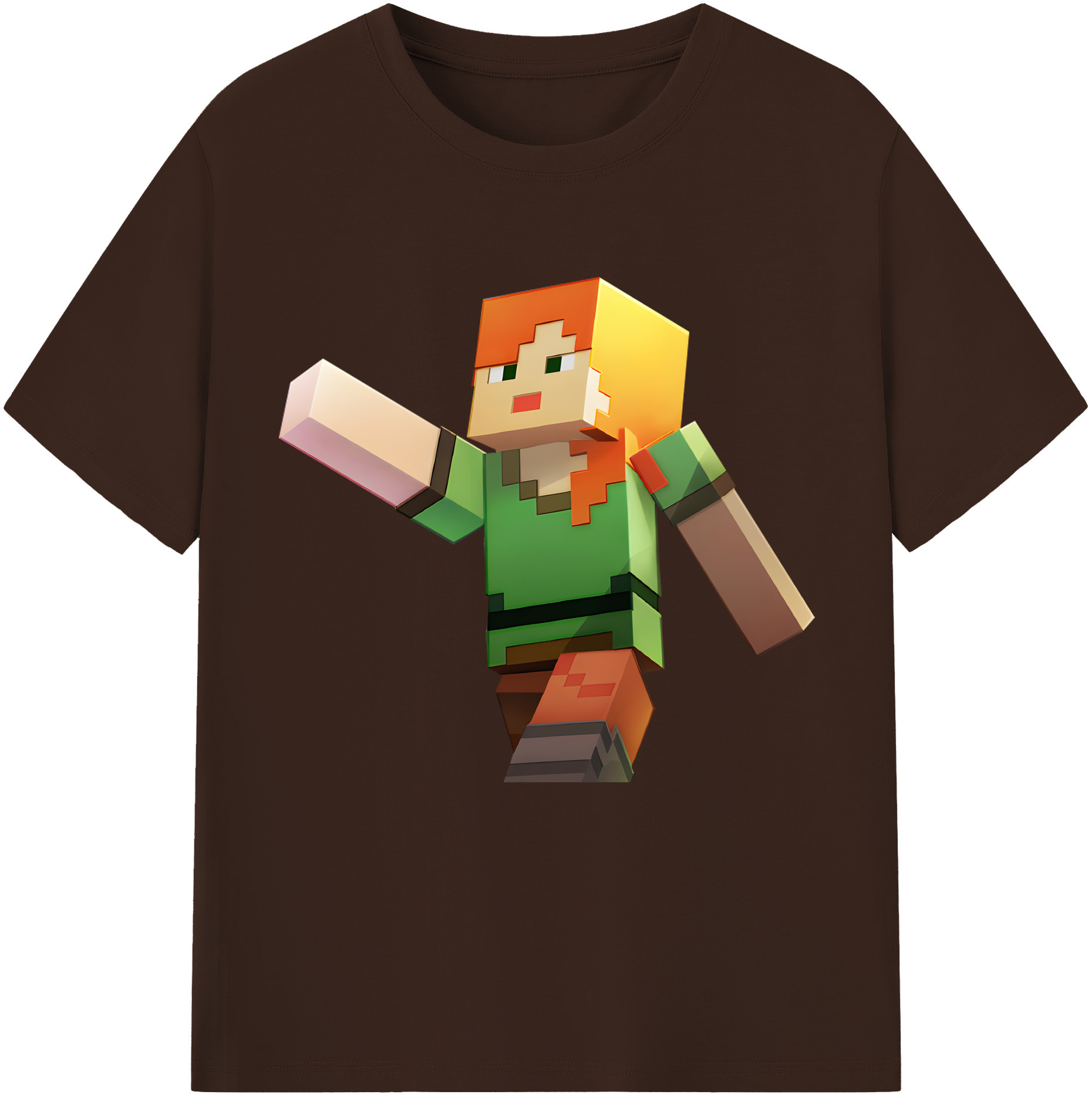 （画像用） マインクラフト ブロックの世界 Minecraft MC Block world 綿100％半袖Tシャツ（フロントプリント）