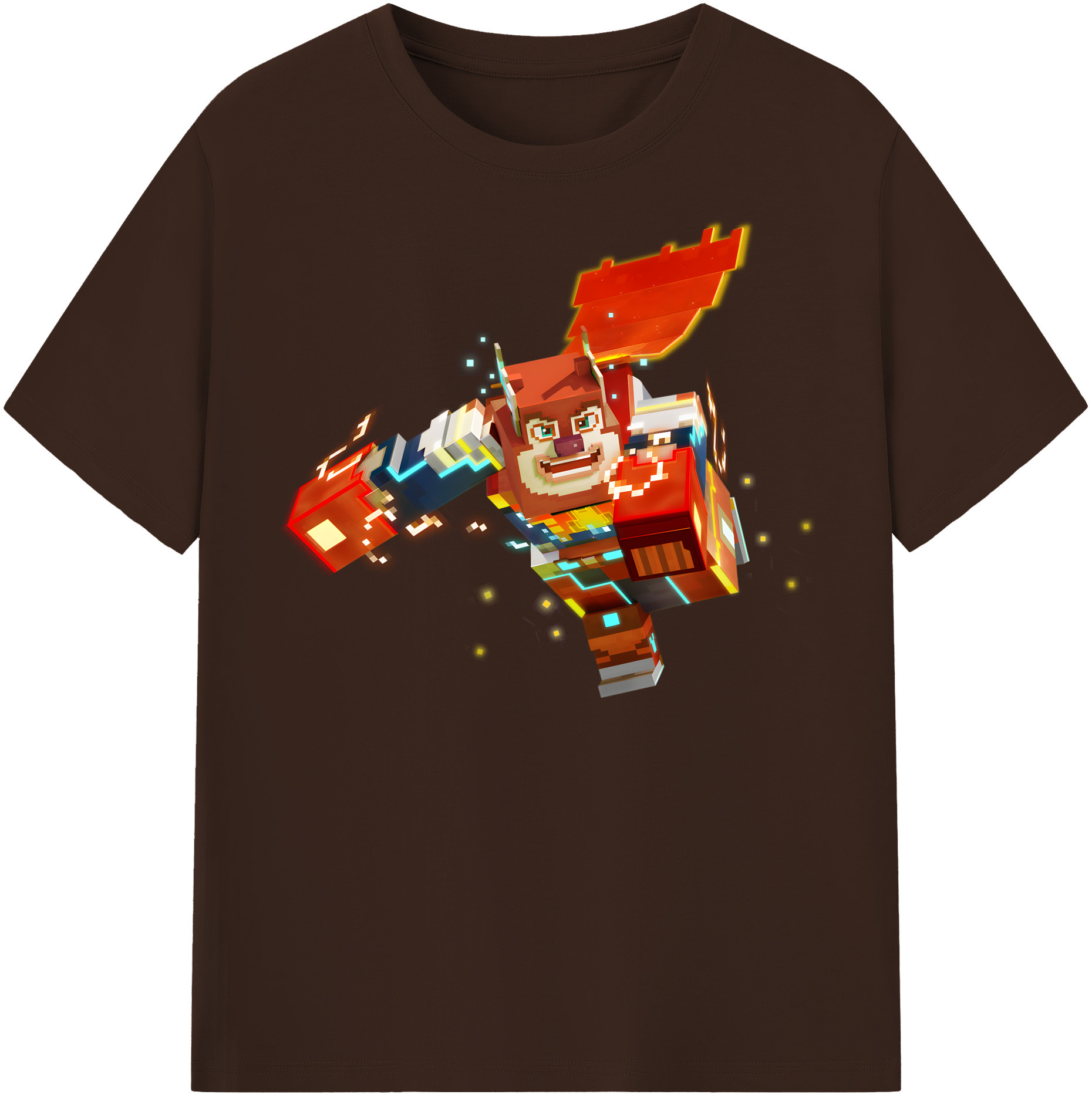 （画像用） マインクラフト ブロックの世界 Minecraft MC Block world 綿100％半袖Tシャツ（フロントプリント）