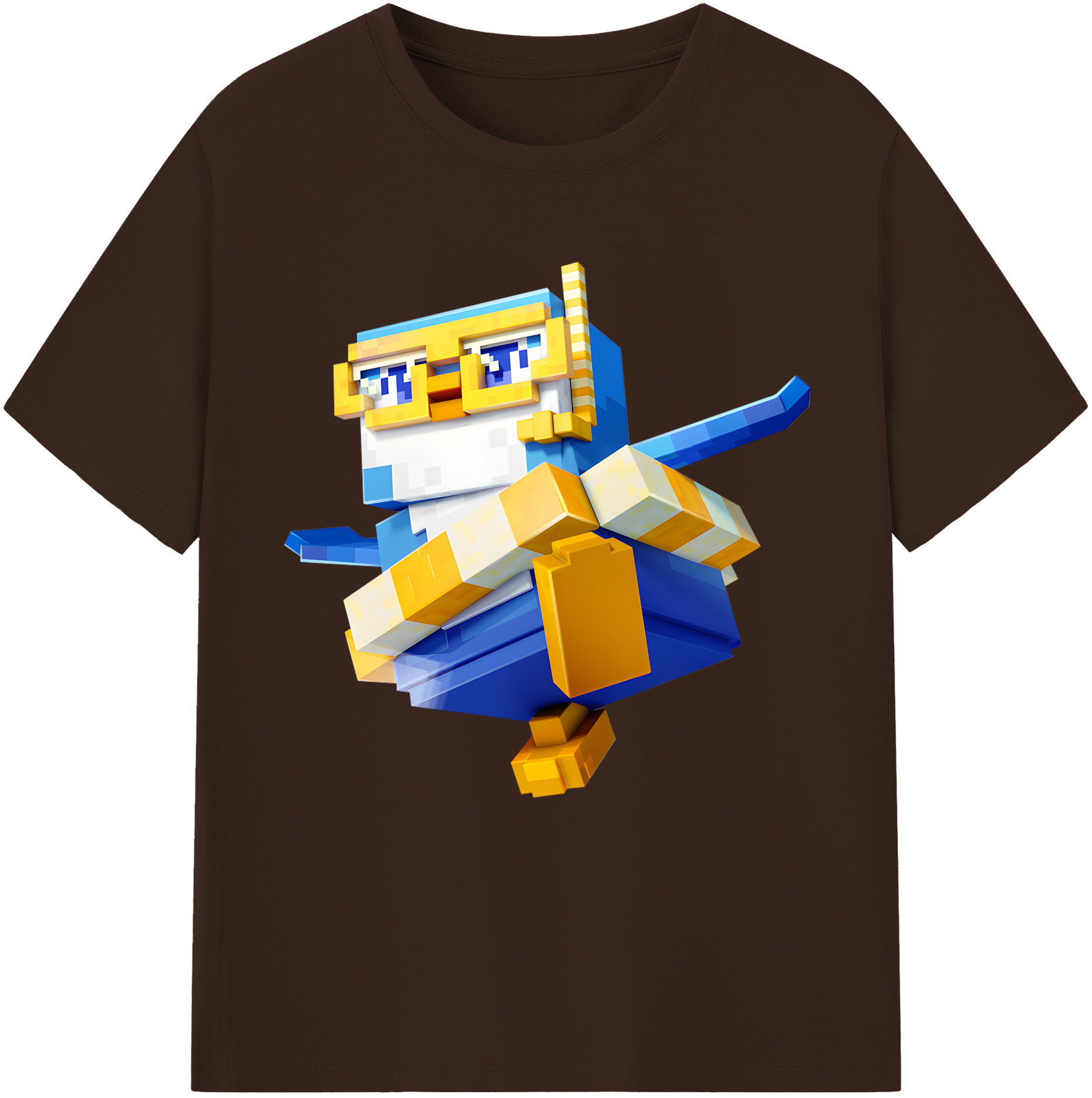 （画像用） マインクラフト ブロックの世界 Minecraft MC Block world 綿100％半袖Tシャツ（フロントプリント）
