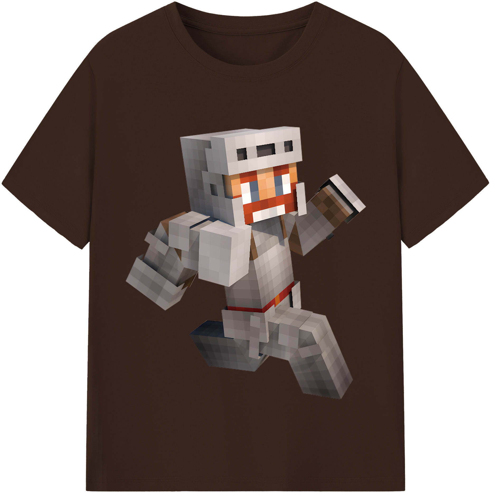 （画像用） マインクラフト ブロックの世界 Minecraft MC Block world 綿100％半袖Tシャツ（フロントプリント）
