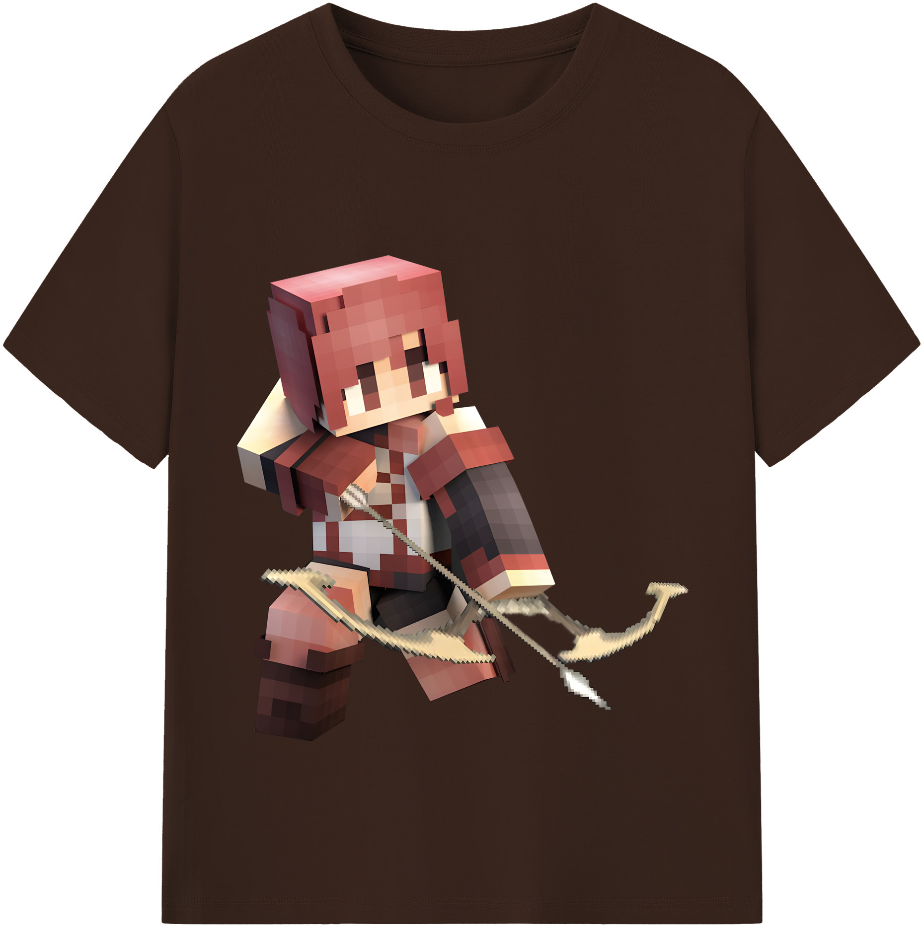 （画像用） マインクラフト ブロックの世界 Minecraft MC Block world 綿100％半袖Tシャツ（フロントプリント）