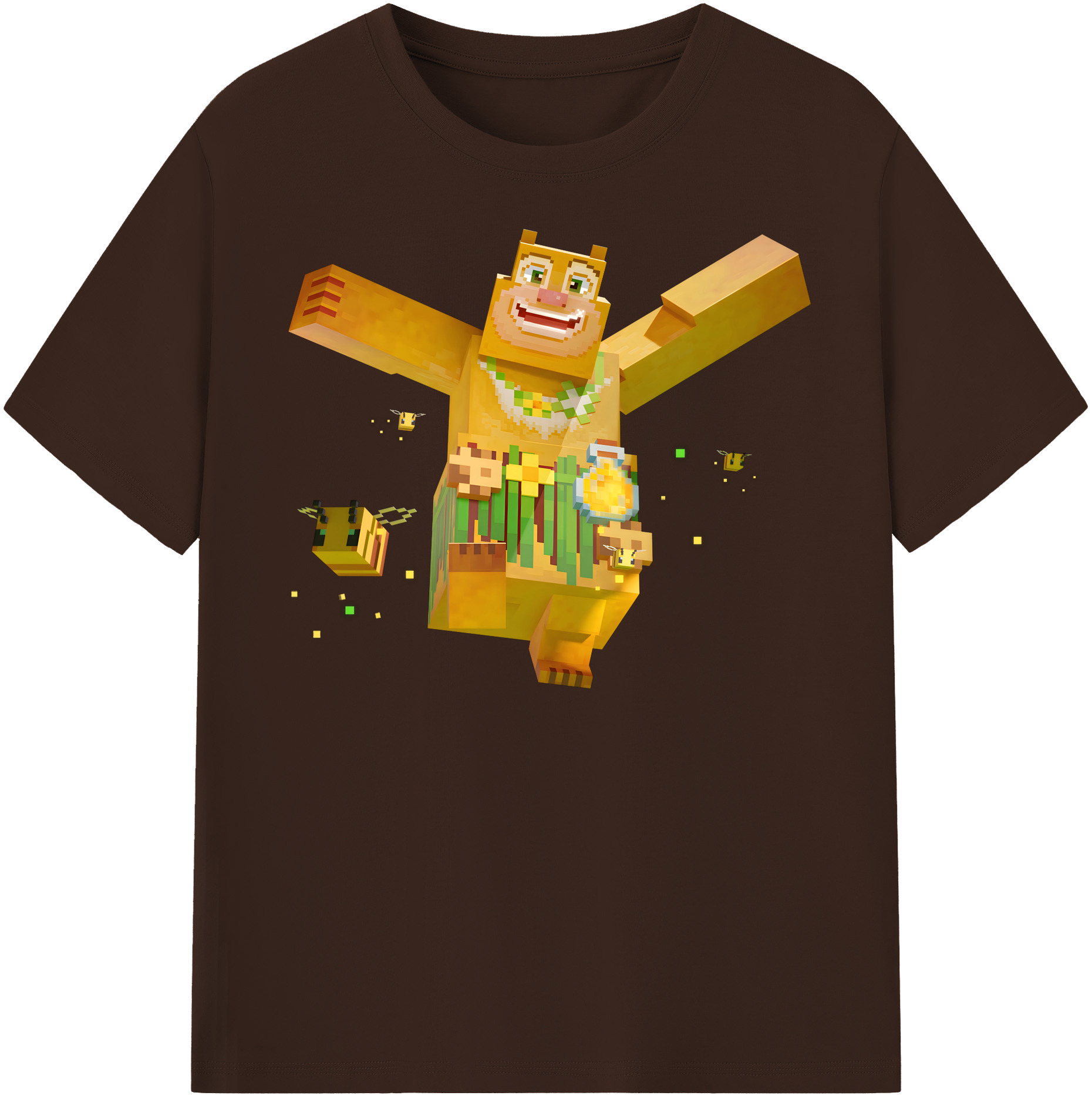 （画像用） マインクラフト ブロックの世界 Minecraft MC Block world 綿100％半袖Tシャツ（フロントプリント）