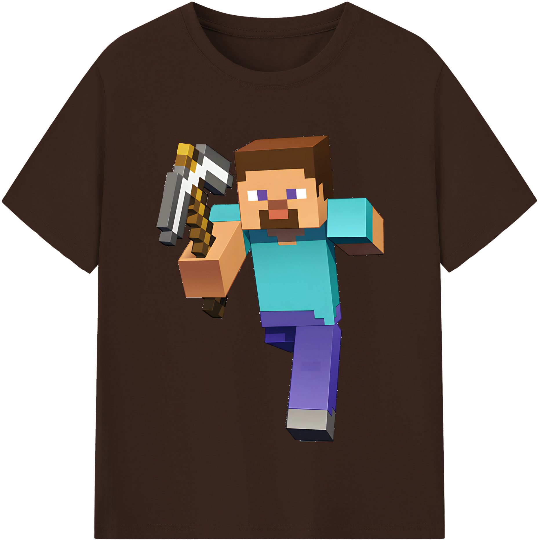 （画像用） マインクラフト ブロックの世界 Minecraft MC Block world 綿100％半袖Tシャツ（フロントプリント）