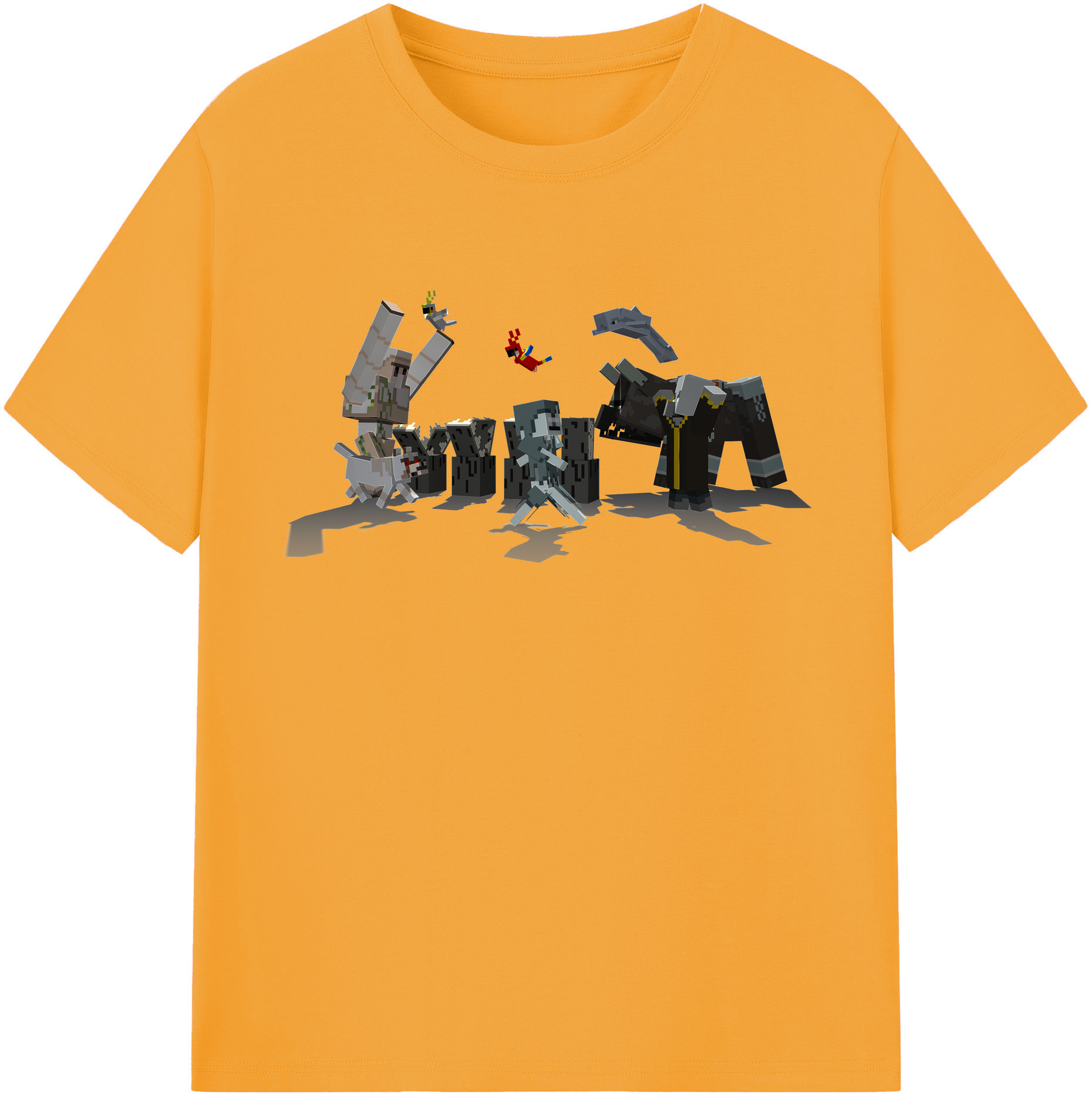 （画像用） マインクラフト ブロックの世界 Minecraft MC Block world 綿100％半袖Tシャツ（フロントプリント）