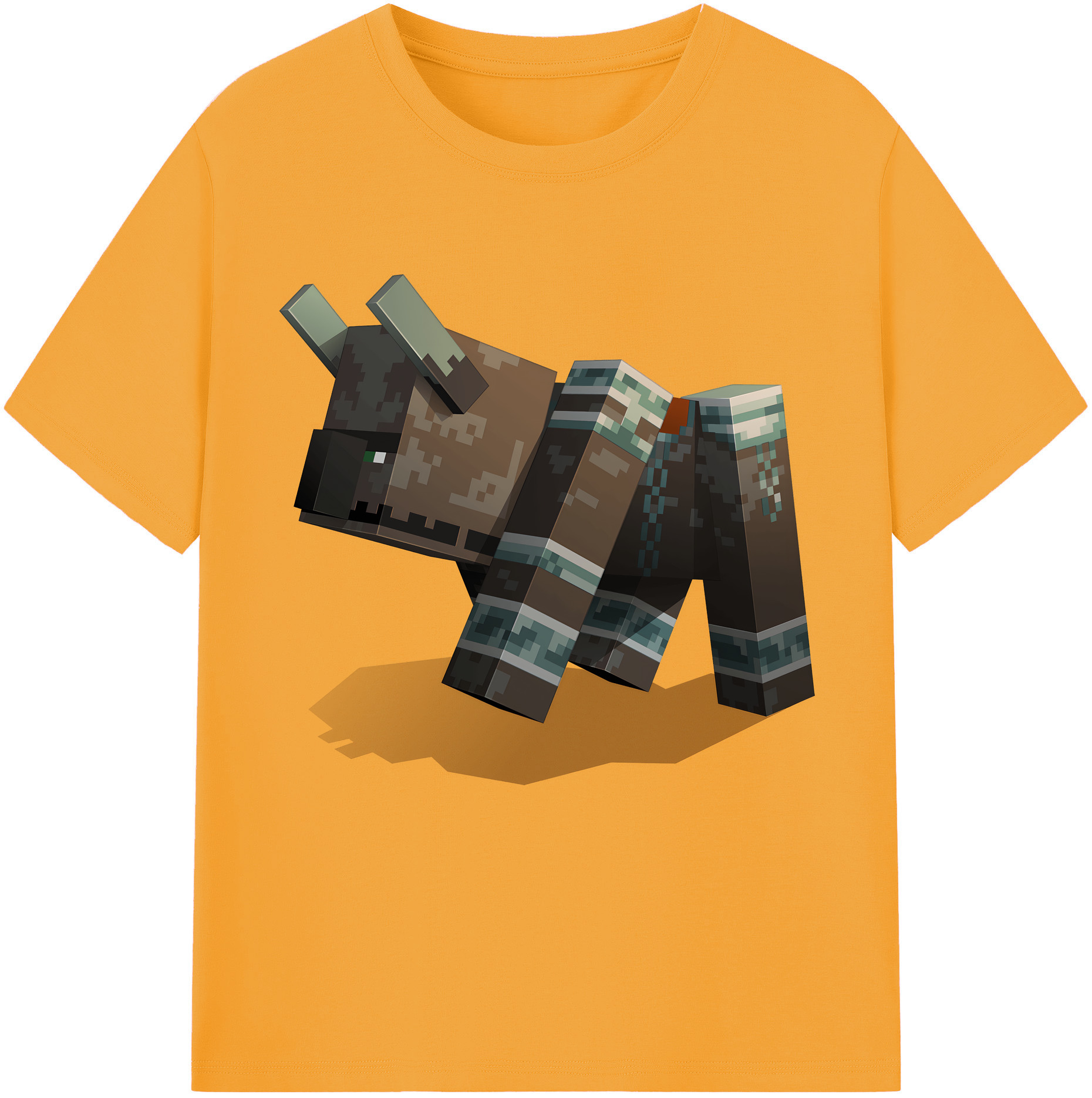 （画像用） マインクラフト ブロックの世界 Minecraft MC Block world 綿100％半袖Tシャツ（フロントプリント）