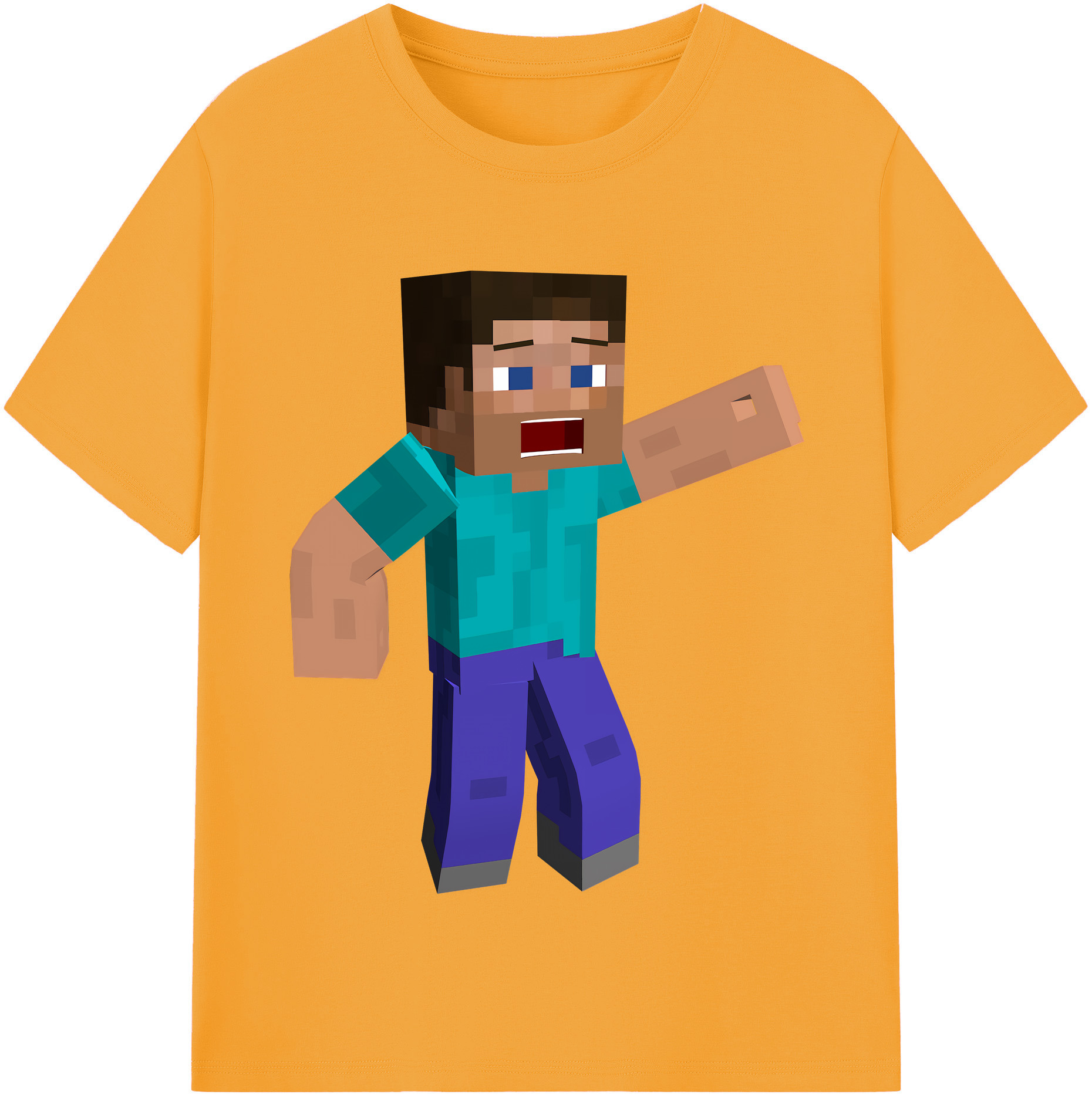 （画像用） マインクラフト ブロックの世界 Minecraft MC Block world 綿100％半袖Tシャツ（フロントプリント）