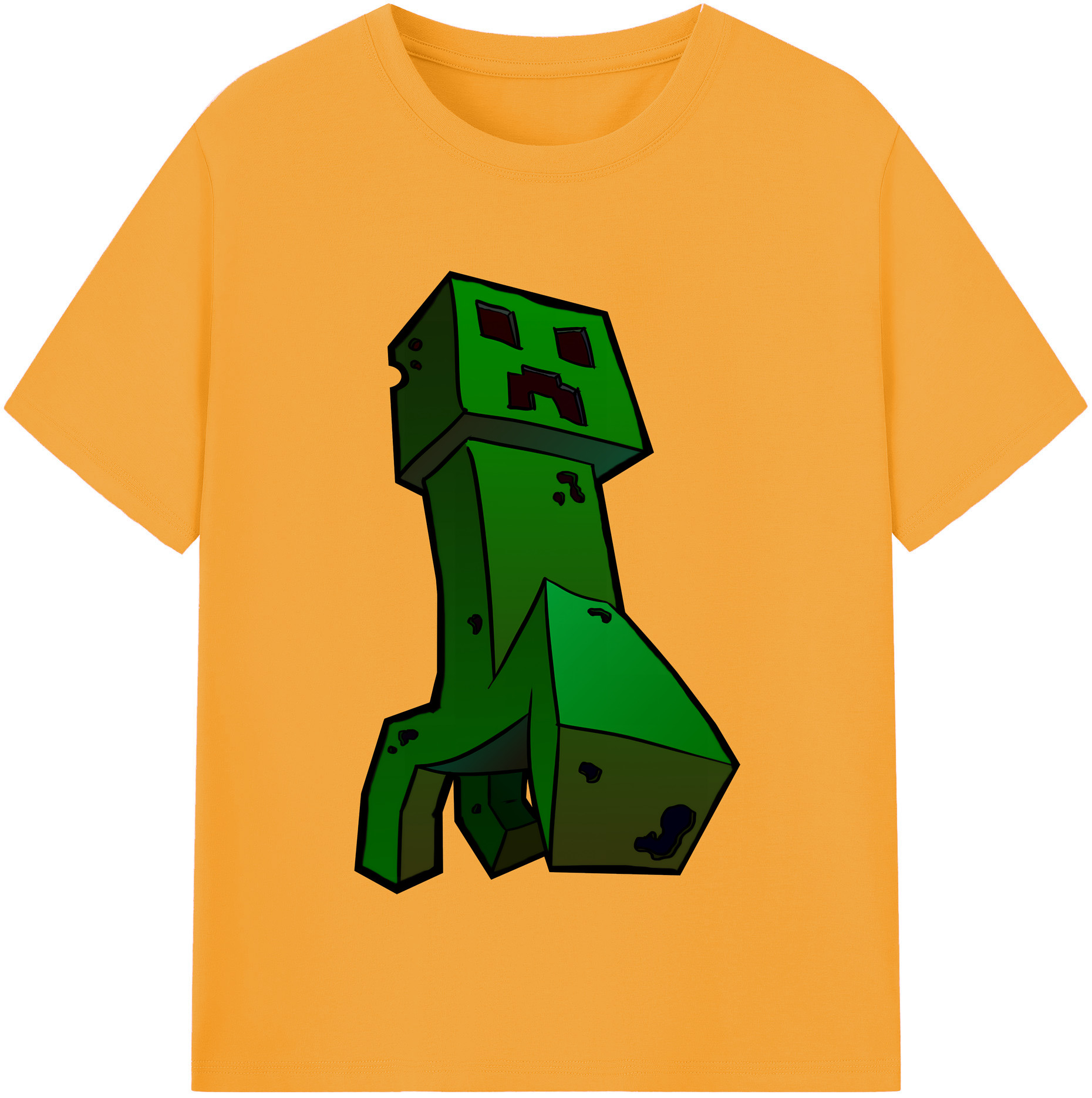 （画像用） マインクラフト ブロックの世界 Minecraft MC Block world 綿100％半袖Tシャツ（フロントプリント）