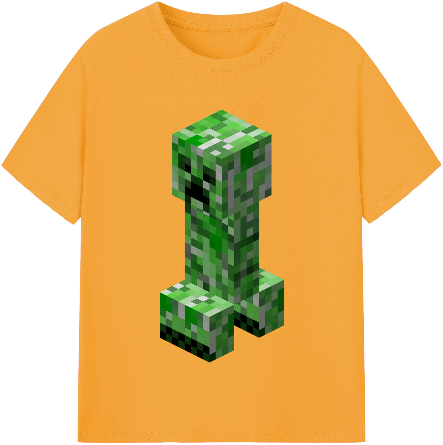 （画像用） マインクラフト ブロックの世界 Minecraft MC Block world 綿100％半袖Tシャツ（フロントプリント）