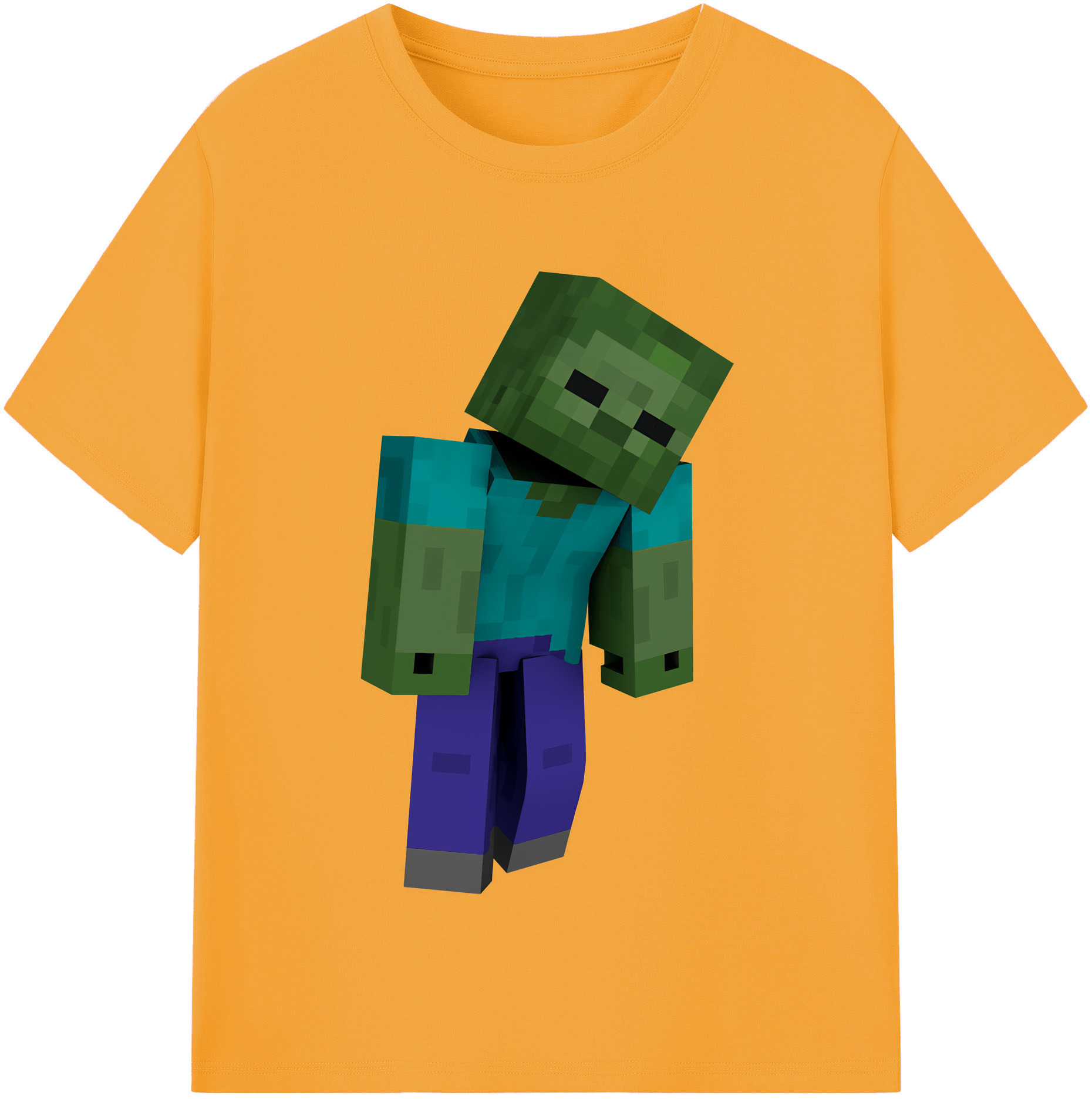 （画像用） マインクラフト ブロックの世界 Minecraft MC Block world 綿100％半袖Tシャツ（フロントプリント）
