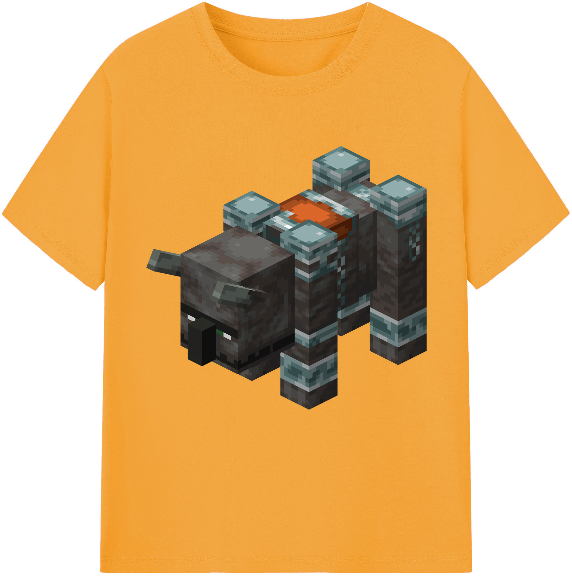 （画像用） マインクラフト ブロックの世界 Minecraft MC Block world 綿100％半袖Tシャツ（フロントプリント）