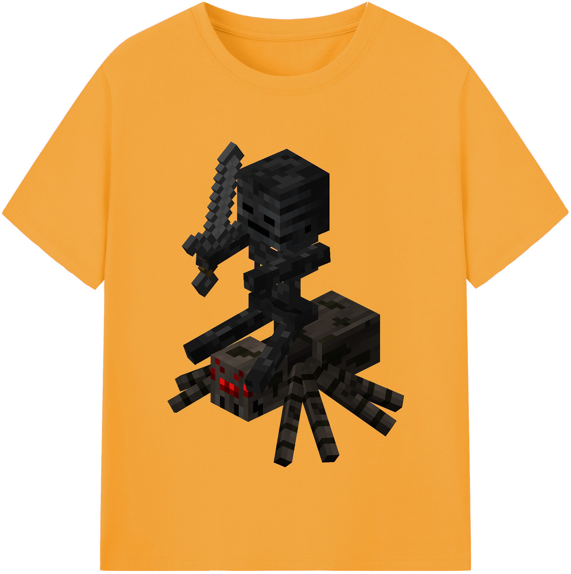 （画像用） マインクラフト ブロックの世界 Minecraft MC Block world 綿100％半袖Tシャツ（フロントプリント）