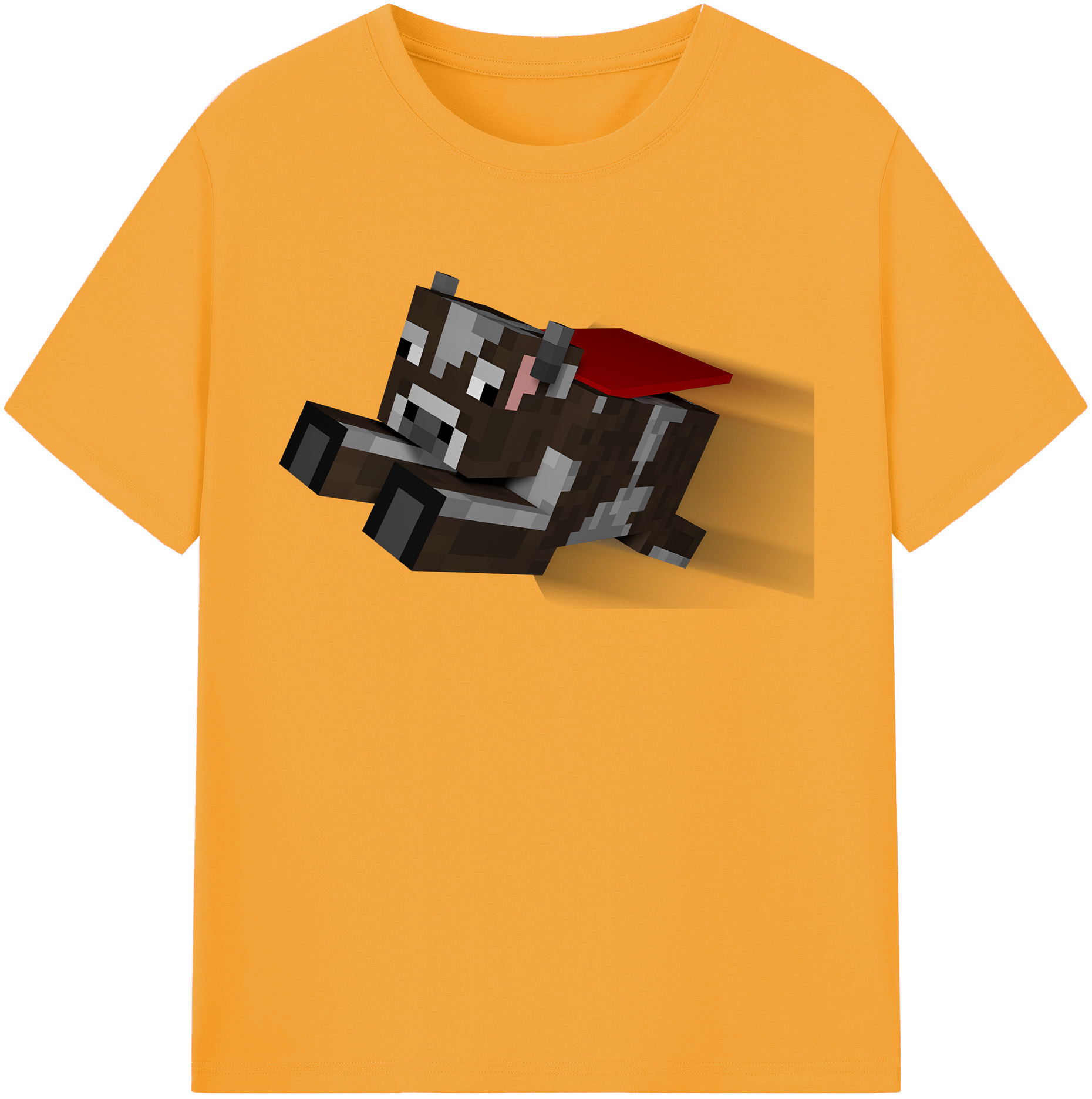 （画像用） マインクラフト ブロックの世界 Minecraft MC Block world 綿100％半袖Tシャツ（フロントプリント）