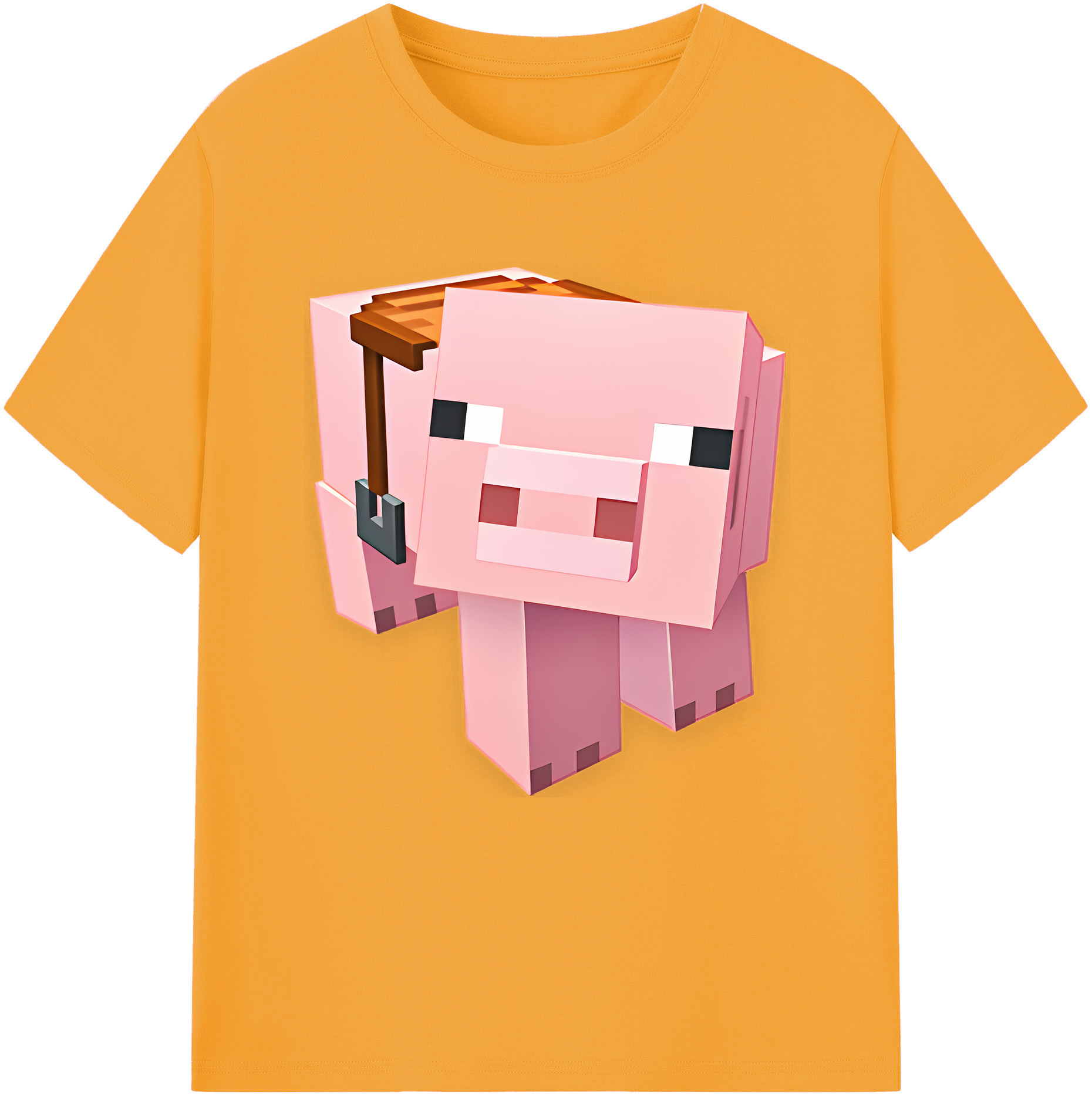 （画像用） マインクラフト ブロックの世界 Minecraft MC Block world 綿100％半袖Tシャツ（フロントプリント）