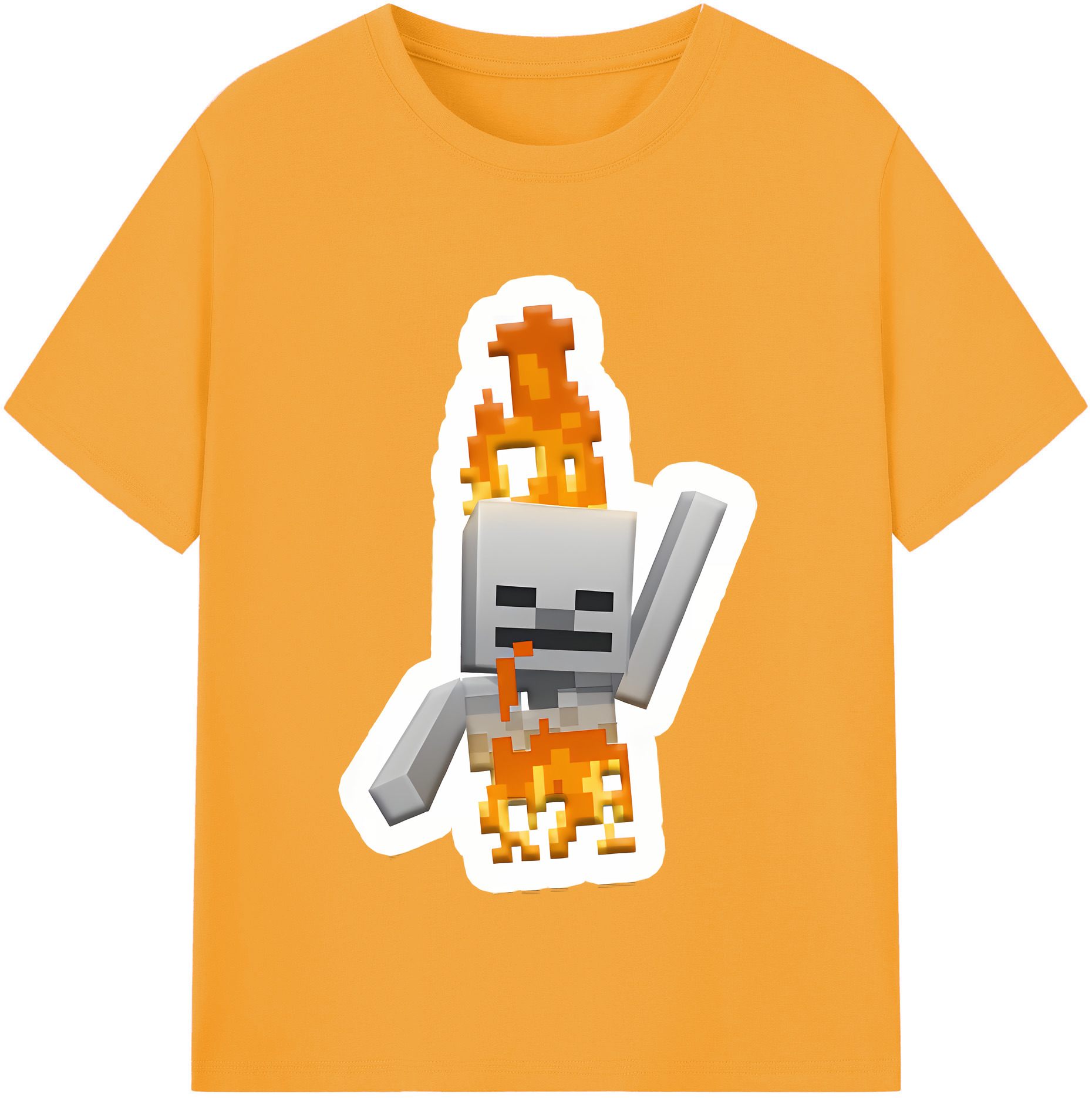 （画像用） マインクラフト ブロックの世界 Minecraft MC Block world 綿100％半袖Tシャツ（フロントプリント）
