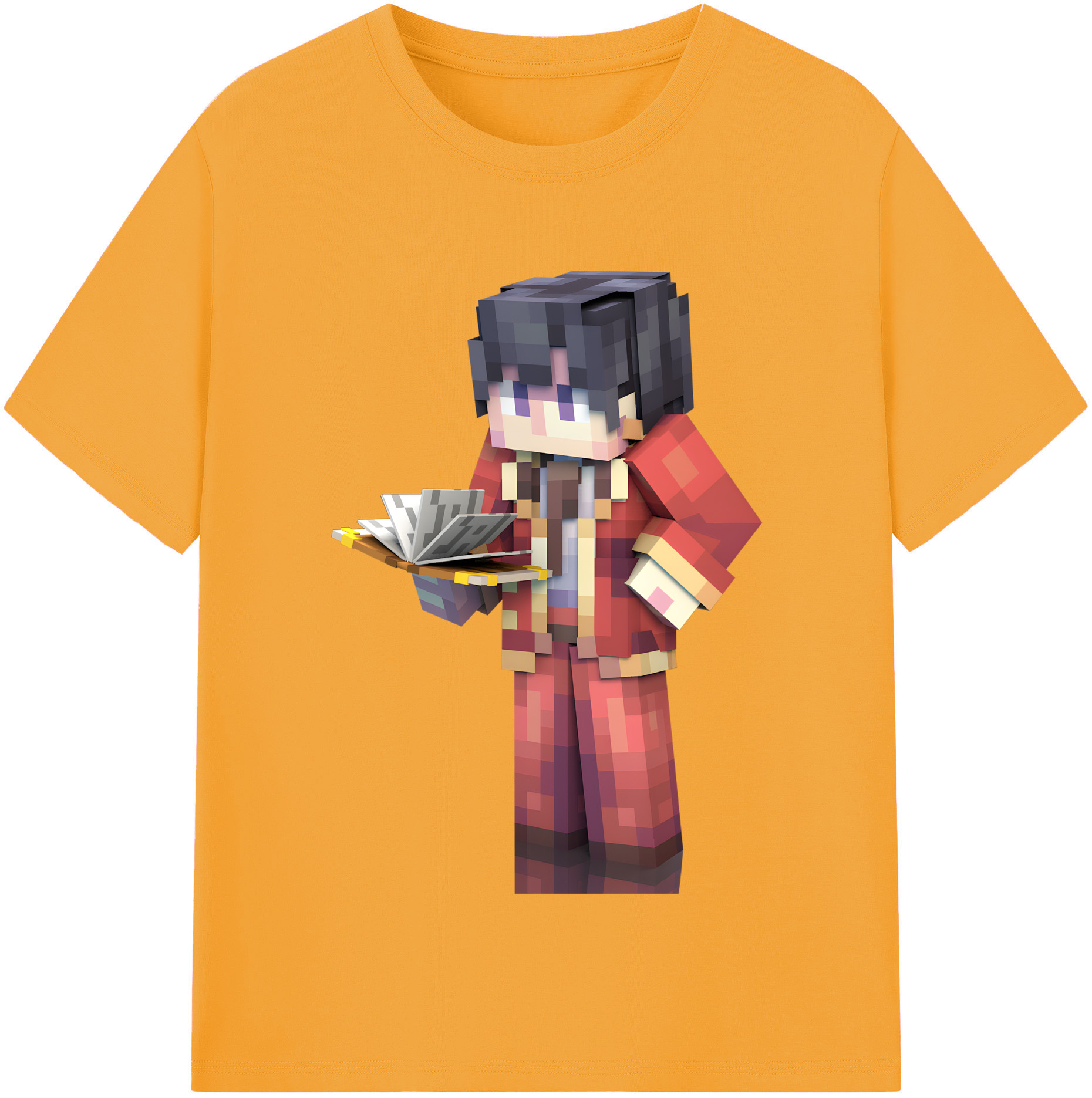 （画像用） マインクラフト ブロックの世界 Minecraft MC Block world 綿100％半袖Tシャツ（フロントプリント）