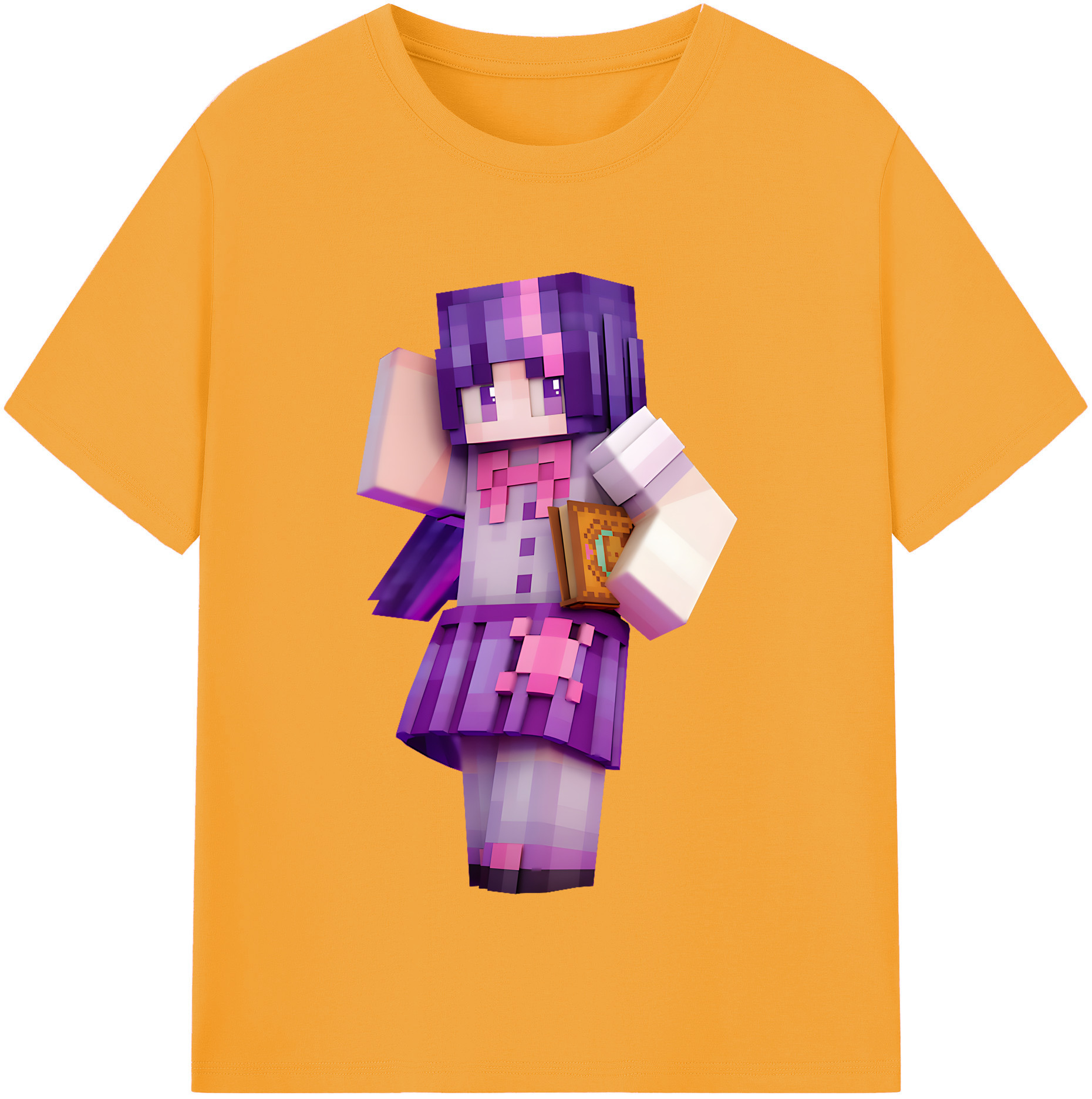 （画像用） マインクラフト ブロックの世界 Minecraft MC Block world 綿100％半袖Tシャツ（フロントプリント）