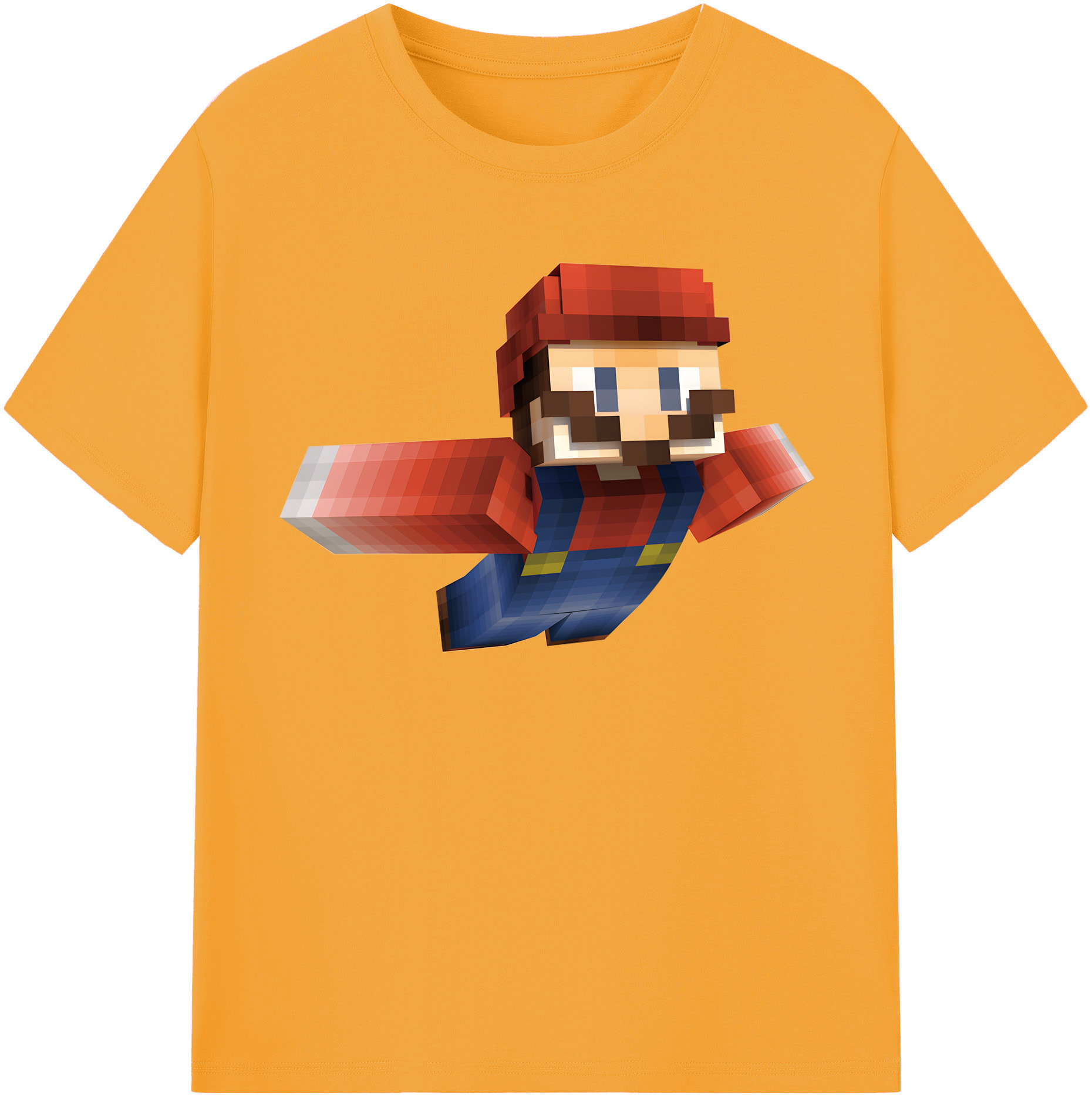 （画像用） マインクラフト ブロックの世界 Minecraft MC Block world 綿100％半袖Tシャツ（フロントプリント）