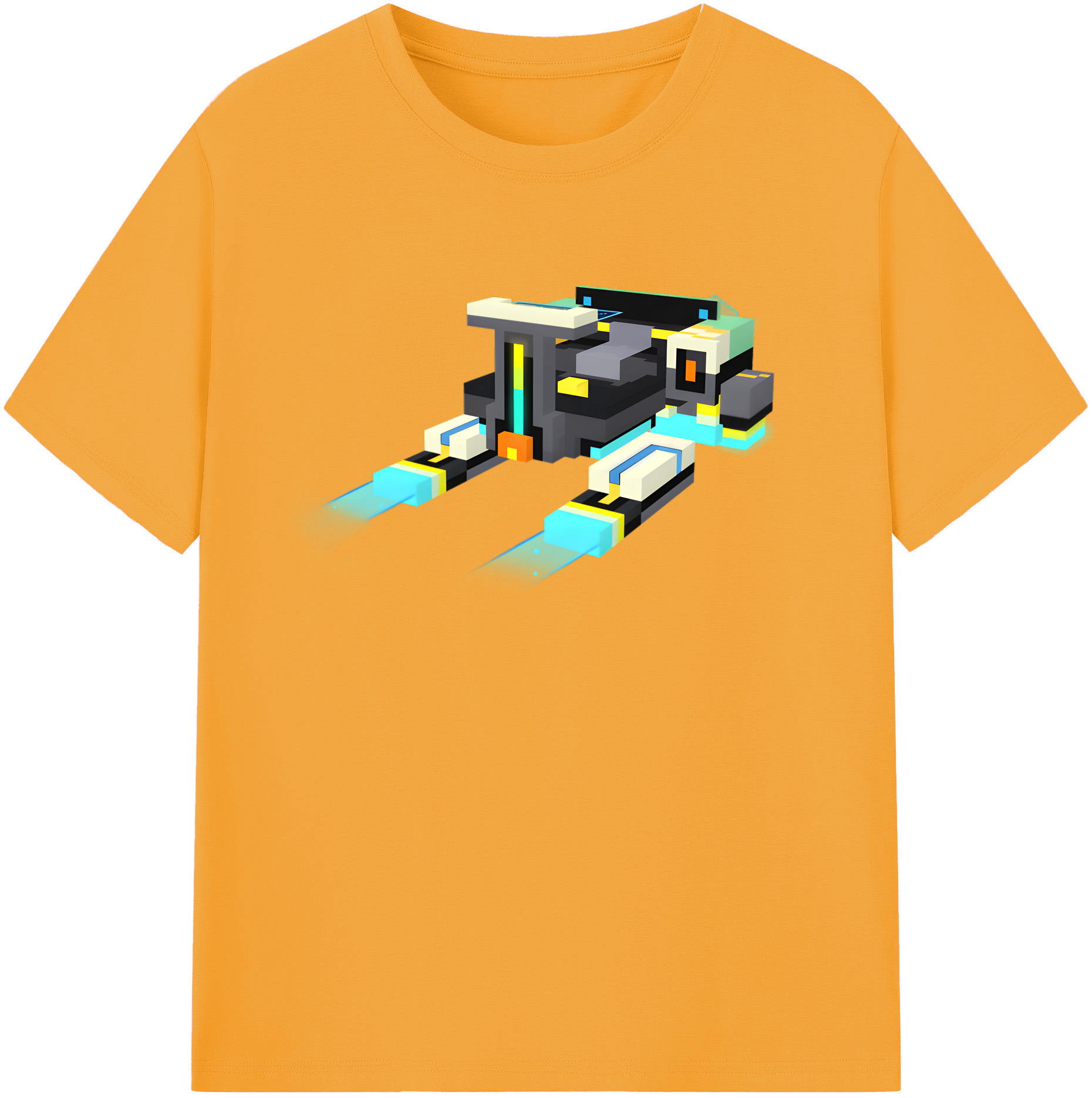 （画像用） マインクラフト ブロックの世界 Minecraft MC Block world 綿100％半袖Tシャツ（フロントプリント）