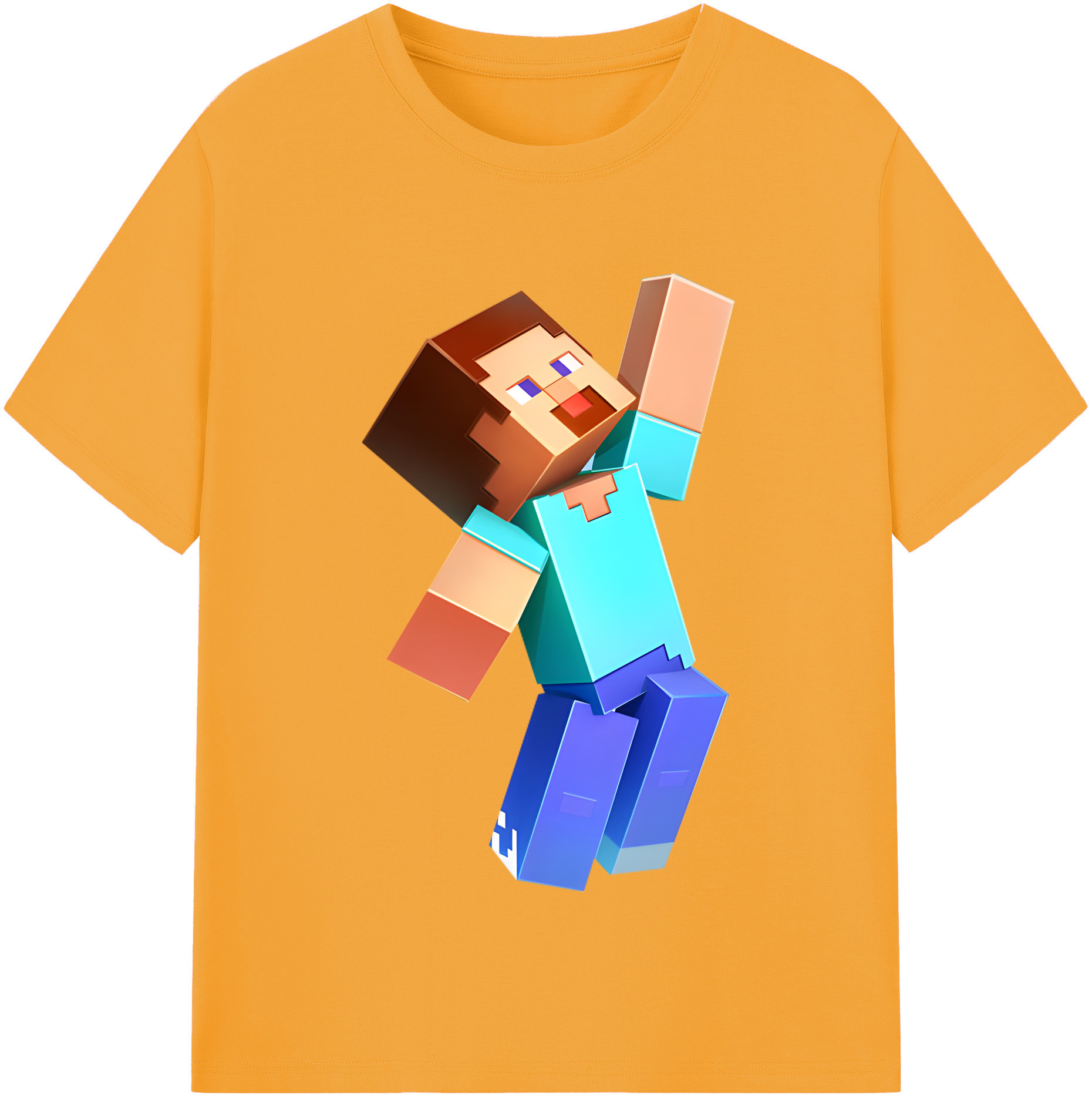 （画像用） マインクラフト ブロックの世界 Minecraft MC Block world 綿100％半袖Tシャツ（フロントプリント）