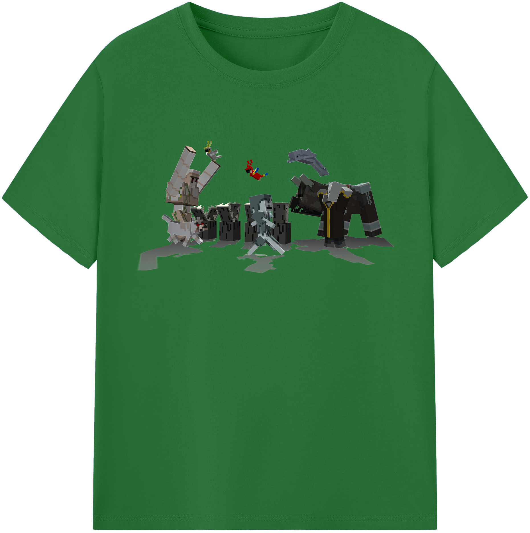 （画像用） マインクラフト ブロックの世界 Minecraft MC Block world 綿100％半袖Tシャツ（フロントプリント）