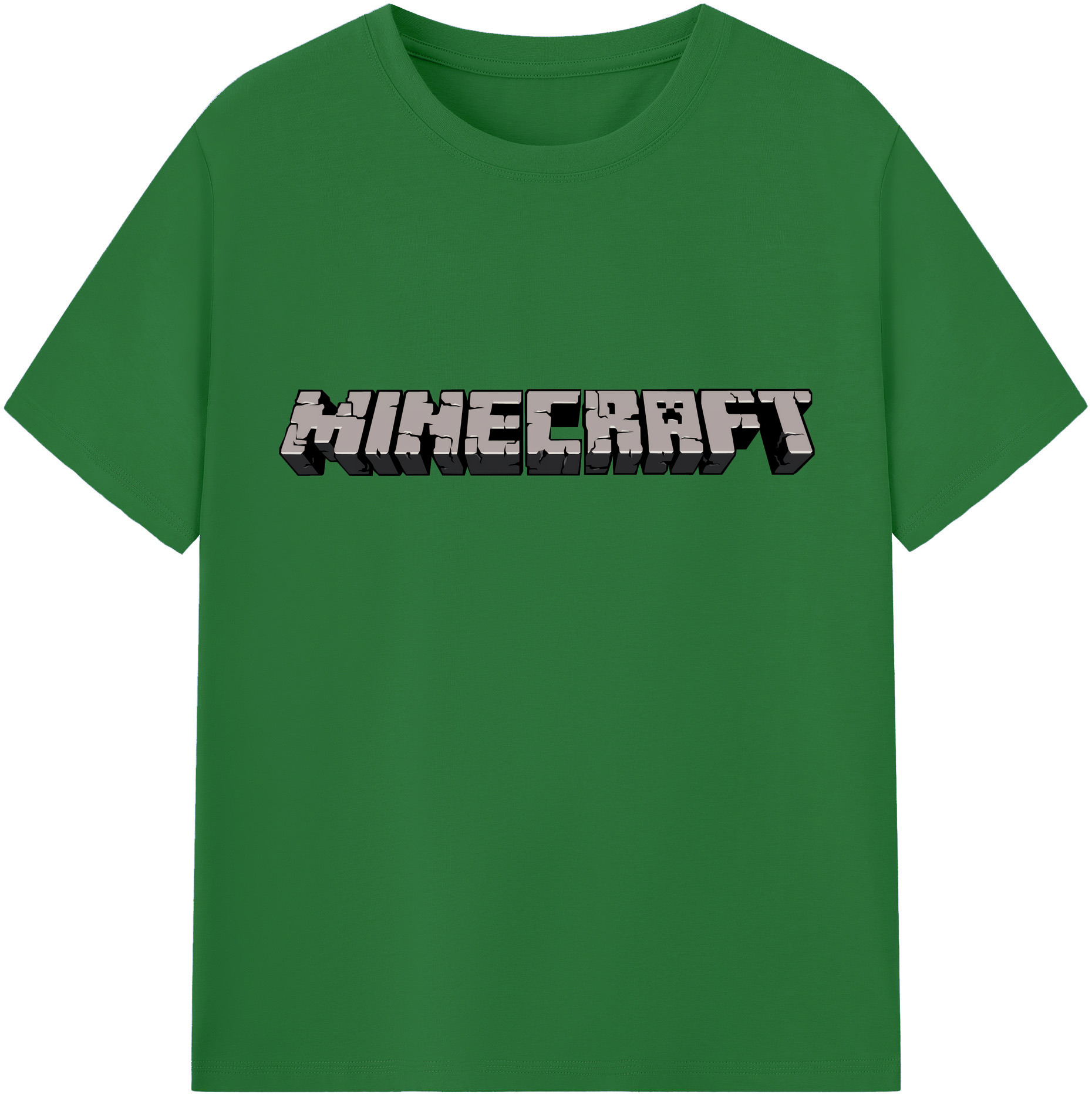 （画像用） マインクラフト ブロックの世界 Minecraft MC Block world 綿100％半袖Tシャツ（フロントプリント）