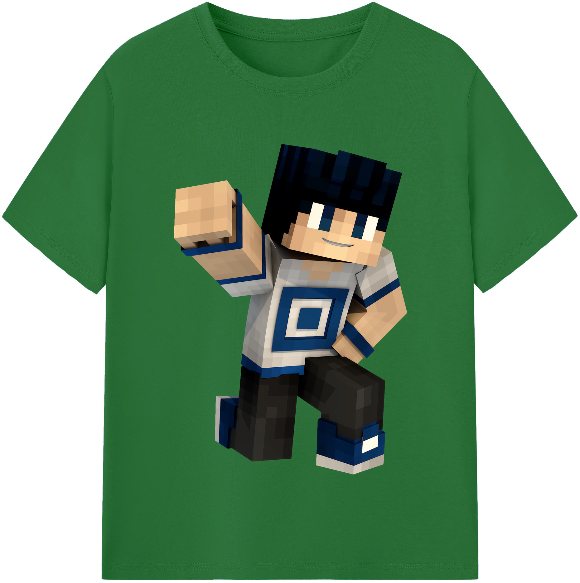 （画像用） マインクラフト ブロックの世界 Minecraft MC Block world 綿100％半袖Tシャツ（フロントプリント）