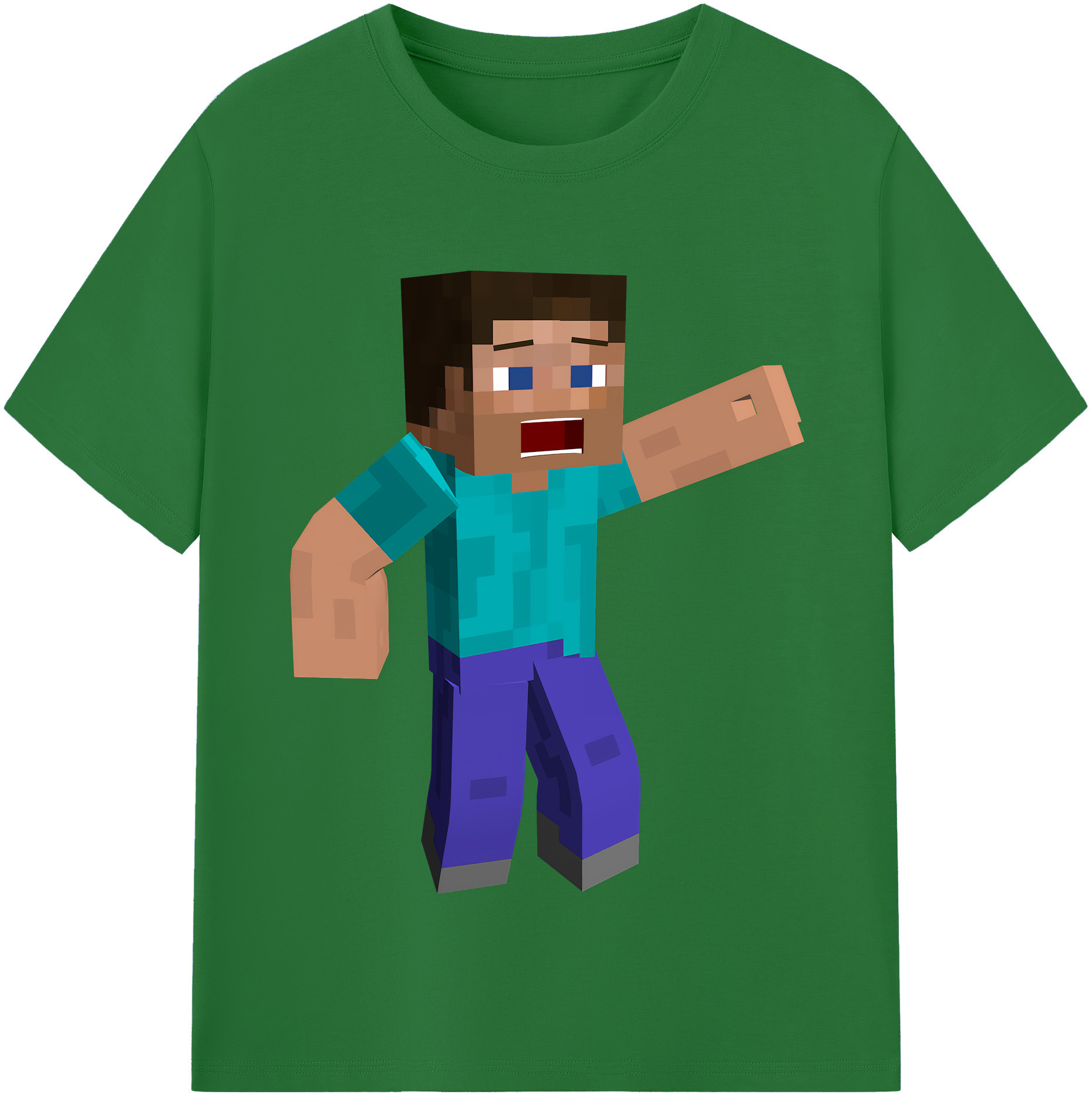 （画像用） マインクラフト ブロックの世界 Minecraft MC Block world 綿100％半袖Tシャツ（フロントプリント）