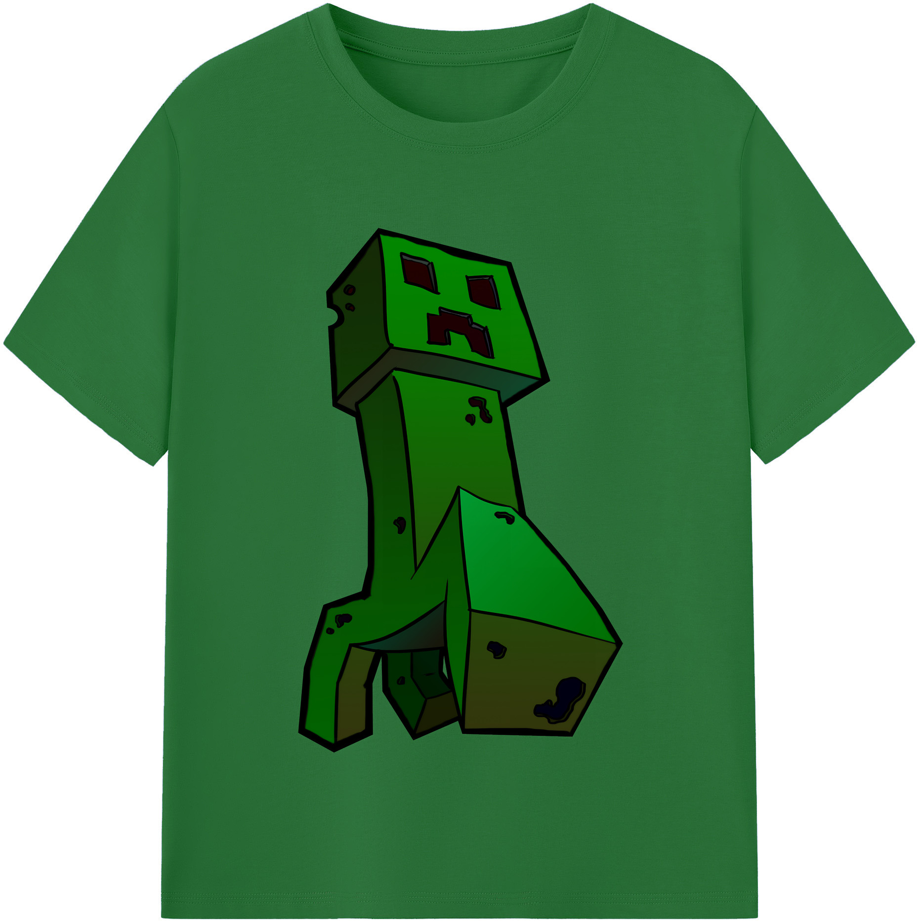 （画像用） マインクラフト ブロックの世界 Minecraft MC Block world 綿100％半袖Tシャツ（フロントプリント）