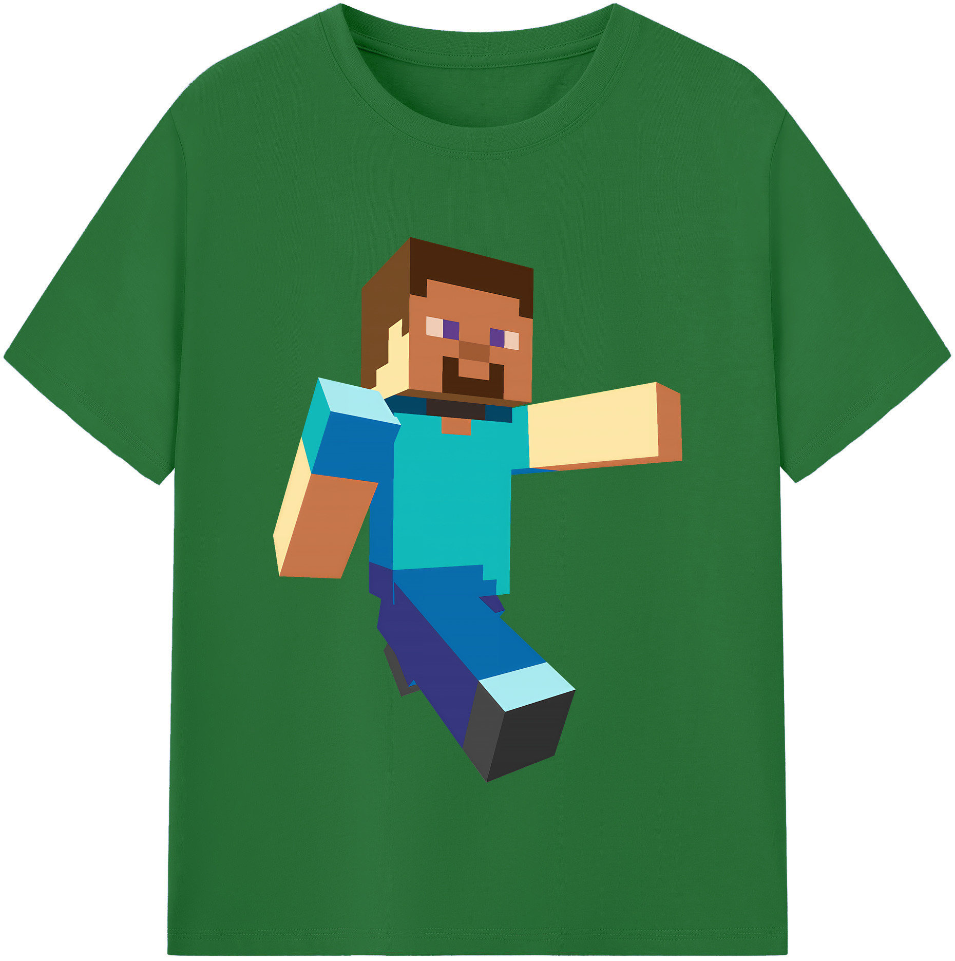 （画像用） マインクラフト ブロックの世界 Minecraft MC Block world 綿100％半袖Tシャツ（フロントプリント）