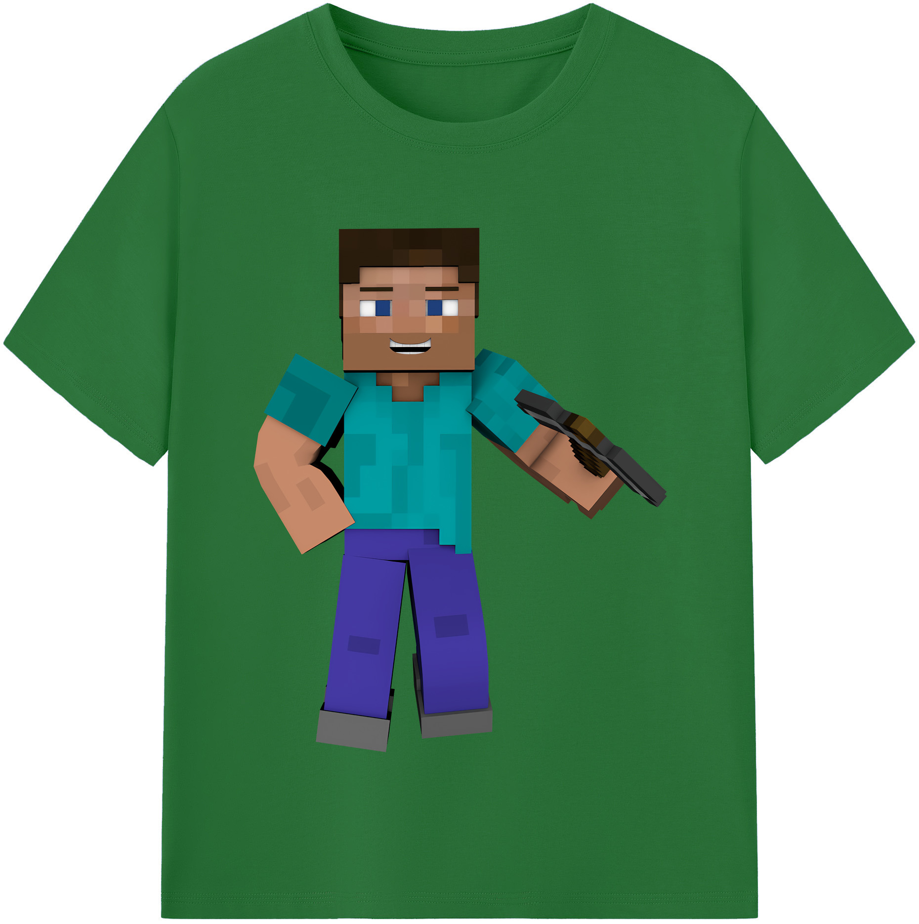 （画像用） マインクラフト ブロックの世界 Minecraft MC Block world 綿100％半袖Tシャツ（フロントプリント）