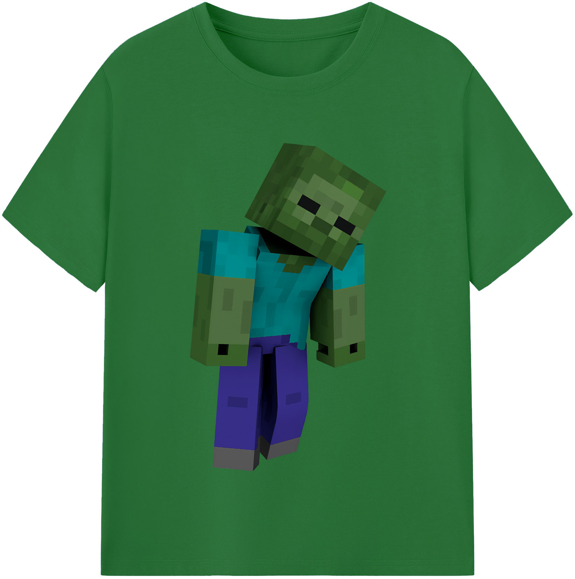 （画像用） マインクラフト ブロックの世界 Minecraft MC Block world 綿100％半袖Tシャツ（フロントプリント）