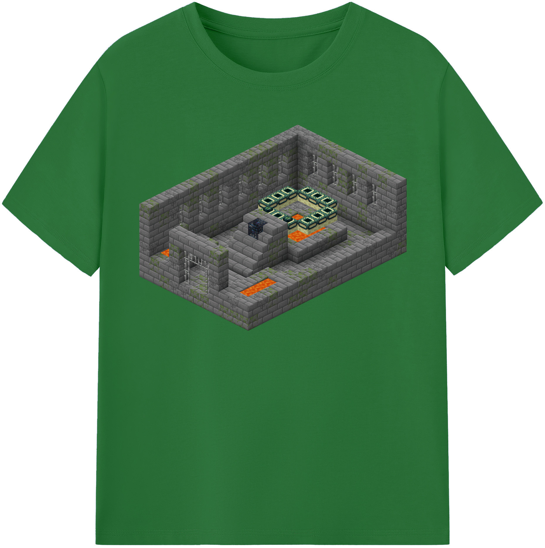 （画像用） マインクラフト ブロックの世界 Minecraft MC Block world 綿100％半袖Tシャツ（フロントプリント）