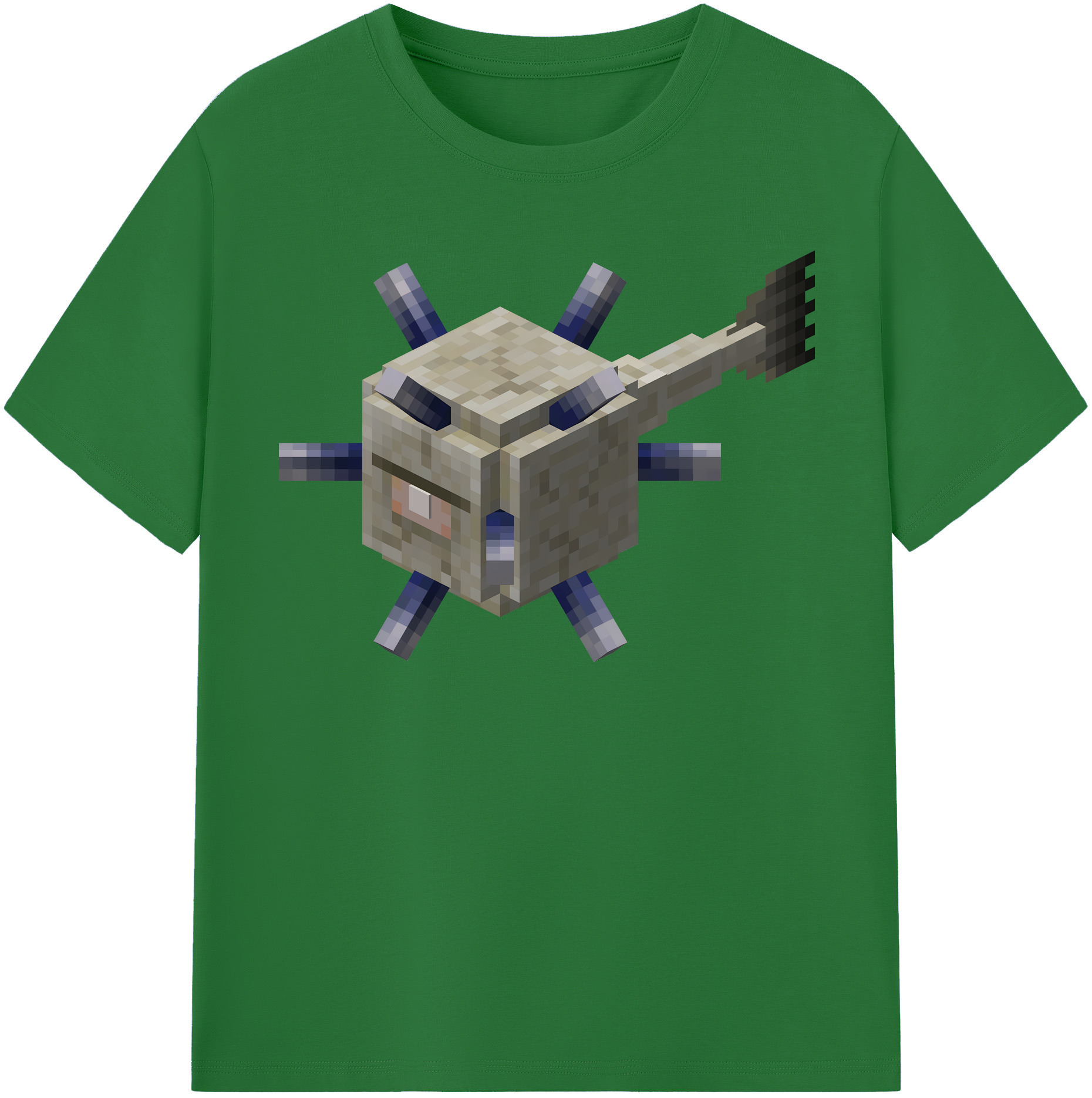 （画像用） マインクラフト ブロックの世界 Minecraft MC Block world 綿100％半袖Tシャツ（フロントプリント）