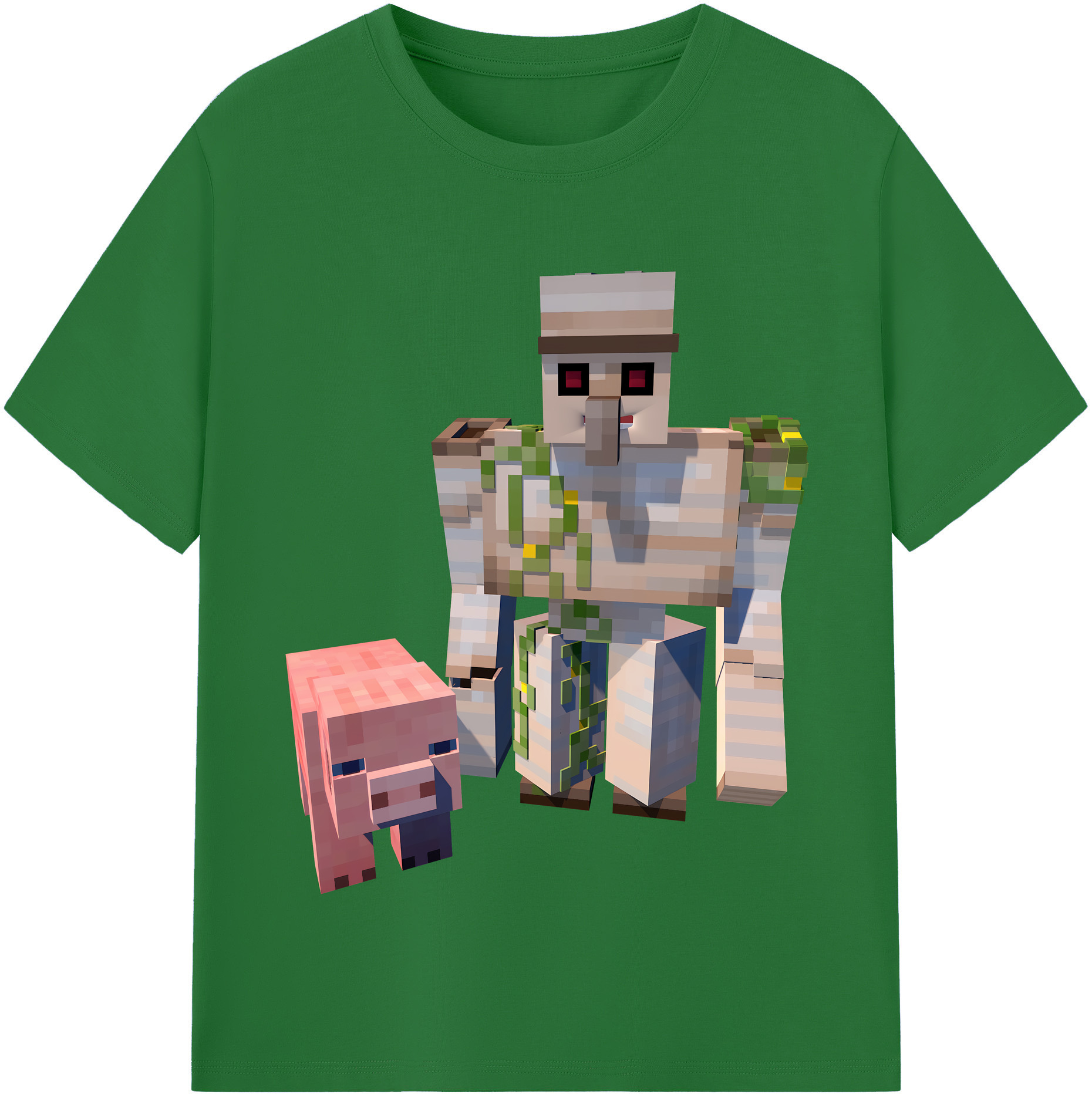 （画像用） マインクラフト ブロックの世界 Minecraft MC Block world 綿100％半袖Tシャツ（フロントプリント）