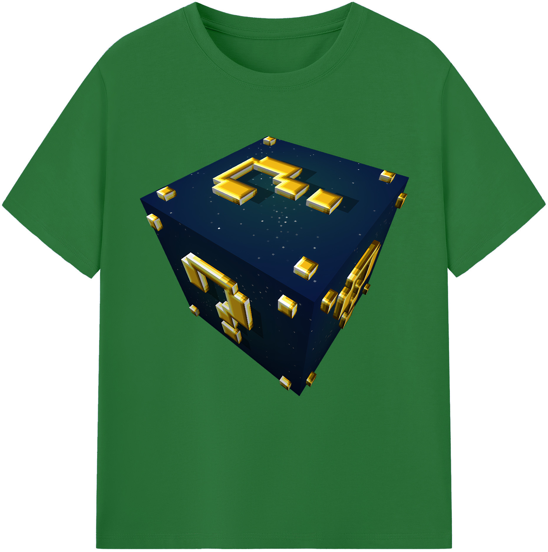 （画像用） マインクラフト ブロックの世界 Minecraft MC Block world 綿100％半袖Tシャツ（フロントプリント）