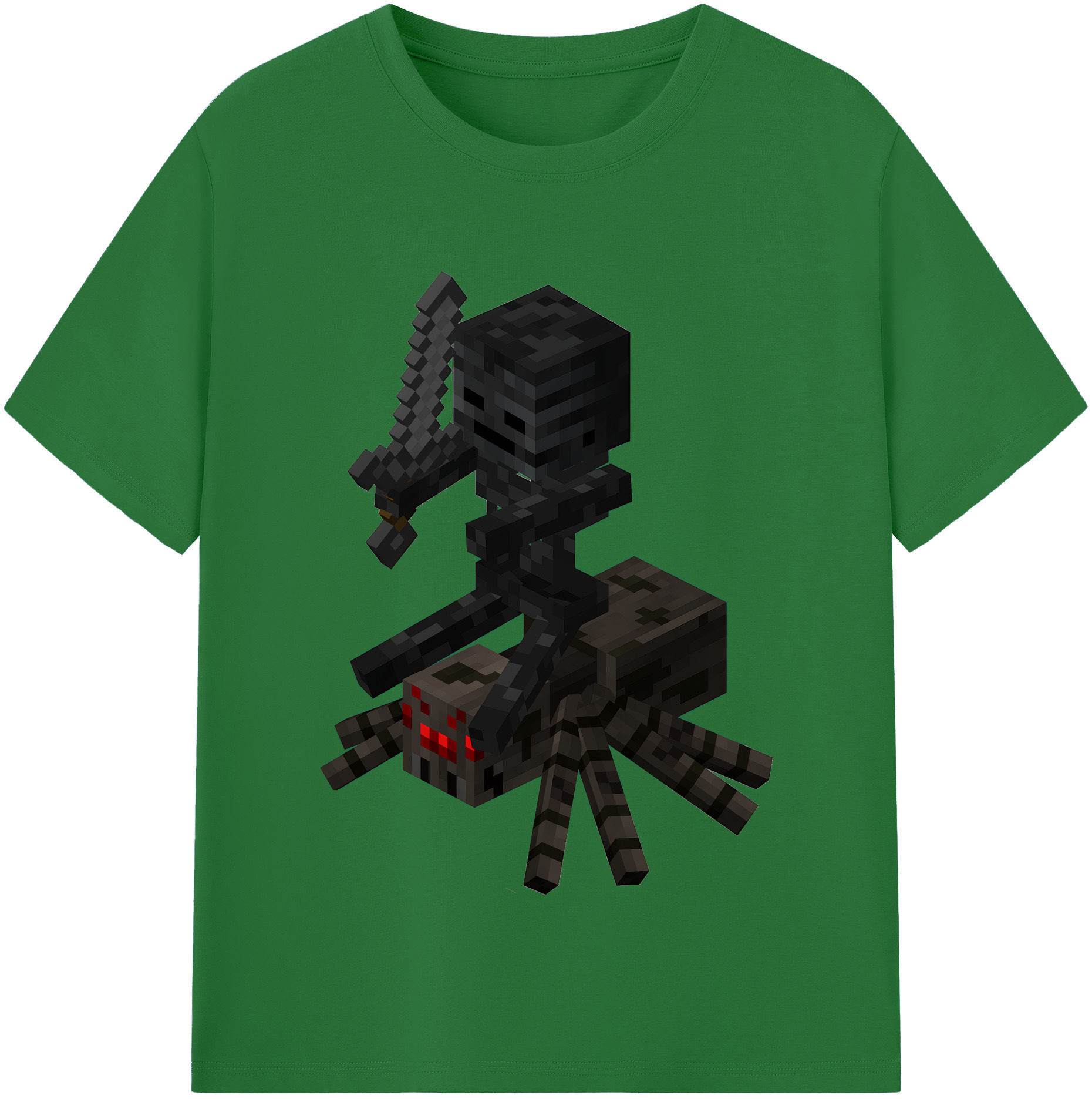（画像用） マインクラフト ブロックの世界 Minecraft MC Block world 綿100％半袖Tシャツ（フロントプリント）