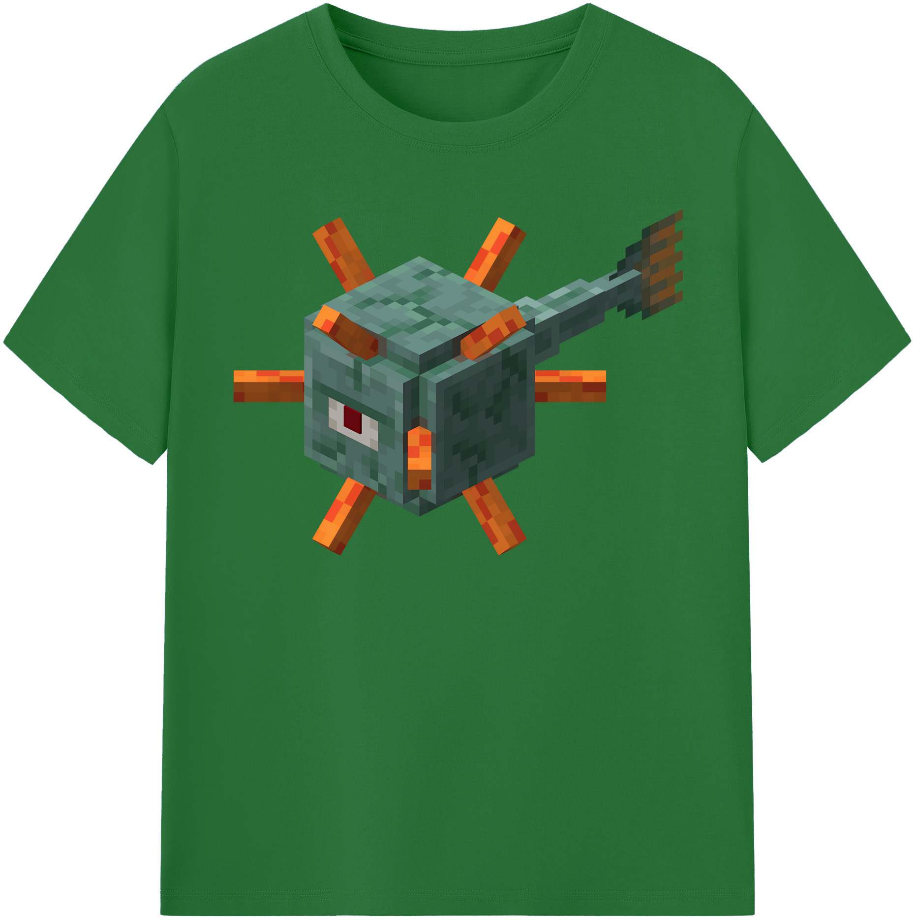 （画像用） マインクラフト ブロックの世界 Minecraft MC Block world 綿100％半袖Tシャツ（フロントプリント）