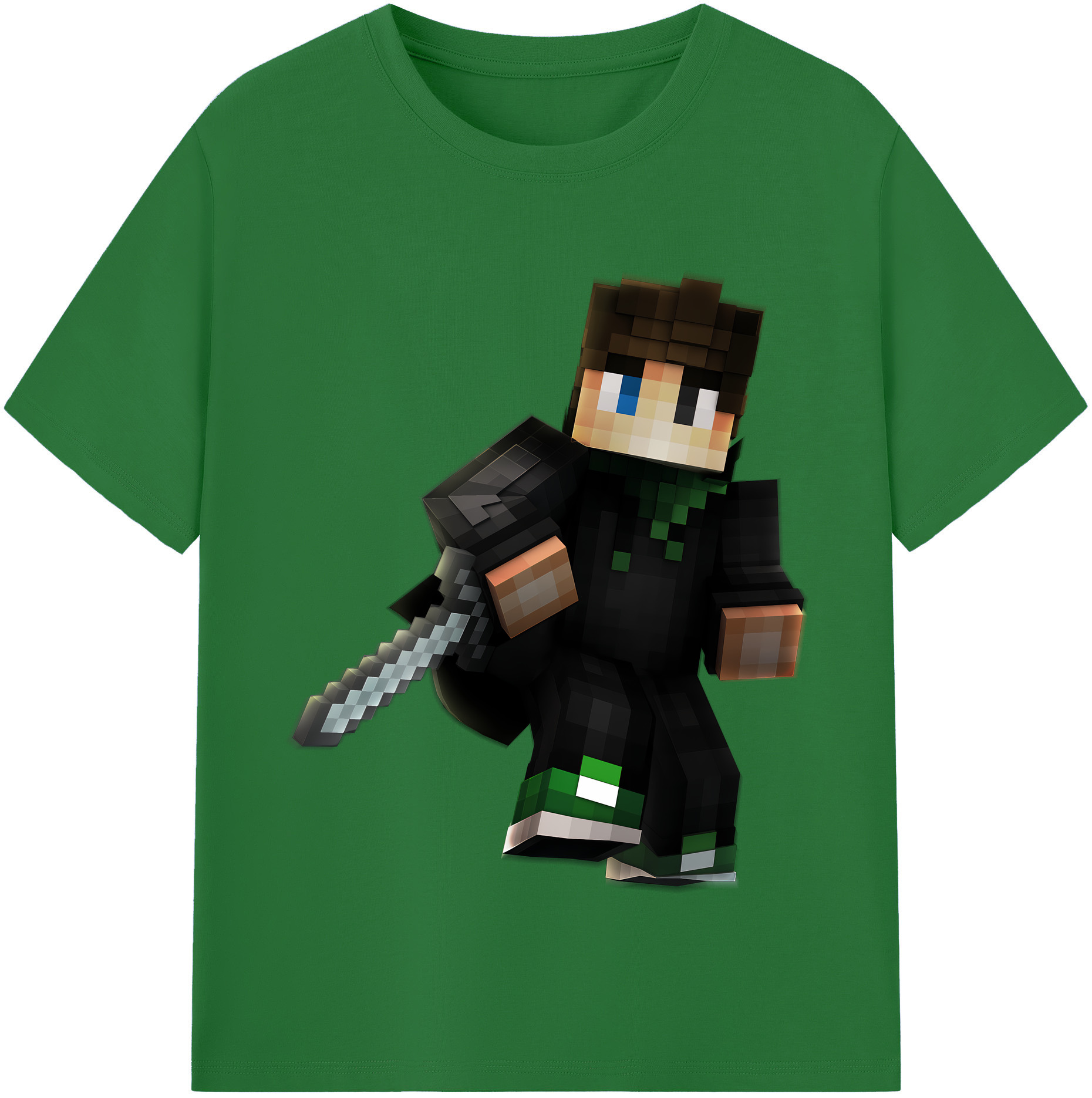 （画像用） マインクラフト ブロックの世界 Minecraft MC Block world 綿100％半袖Tシャツ（フロントプリント）