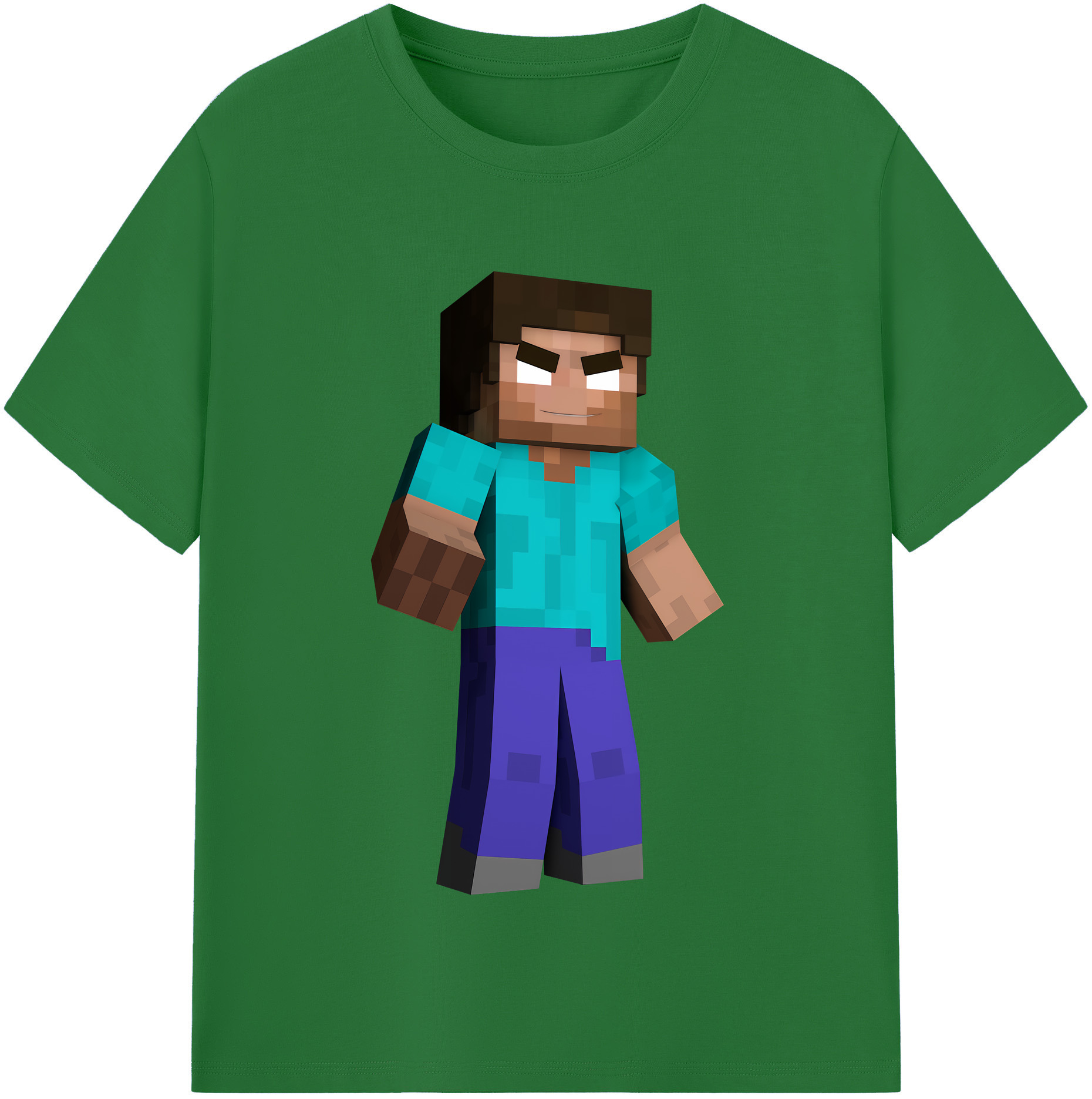 （画像用） マインクラフト ブロックの世界 Minecraft MC Block world 綿100％半袖Tシャツ（フロントプリント）