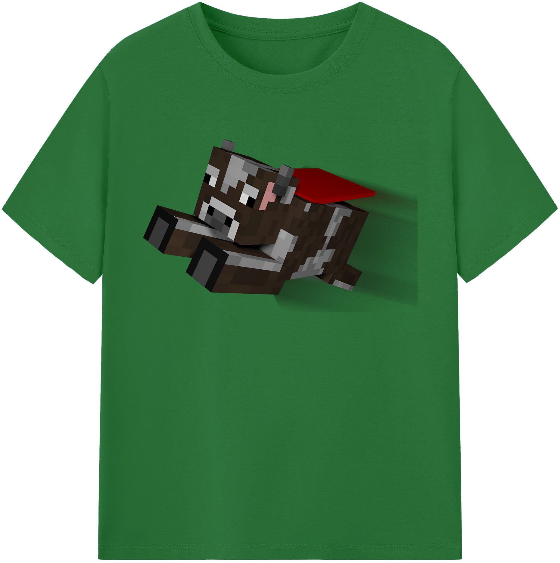 （画像用） マインクラフト ブロックの世界 Minecraft MC Block world 綿100％半袖Tシャツ（フロントプリント）
