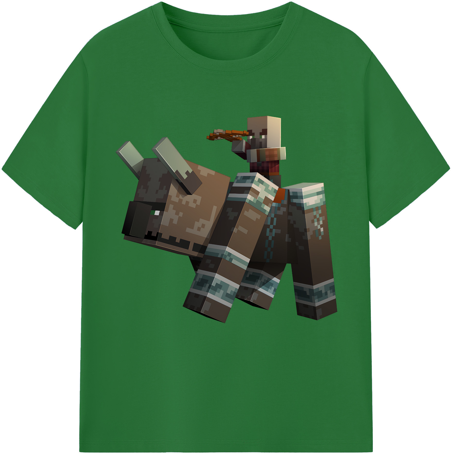 （画像用） マインクラフト ブロックの世界 Minecraft MC Block world 綿100％半袖Tシャツ（フロントプリント）