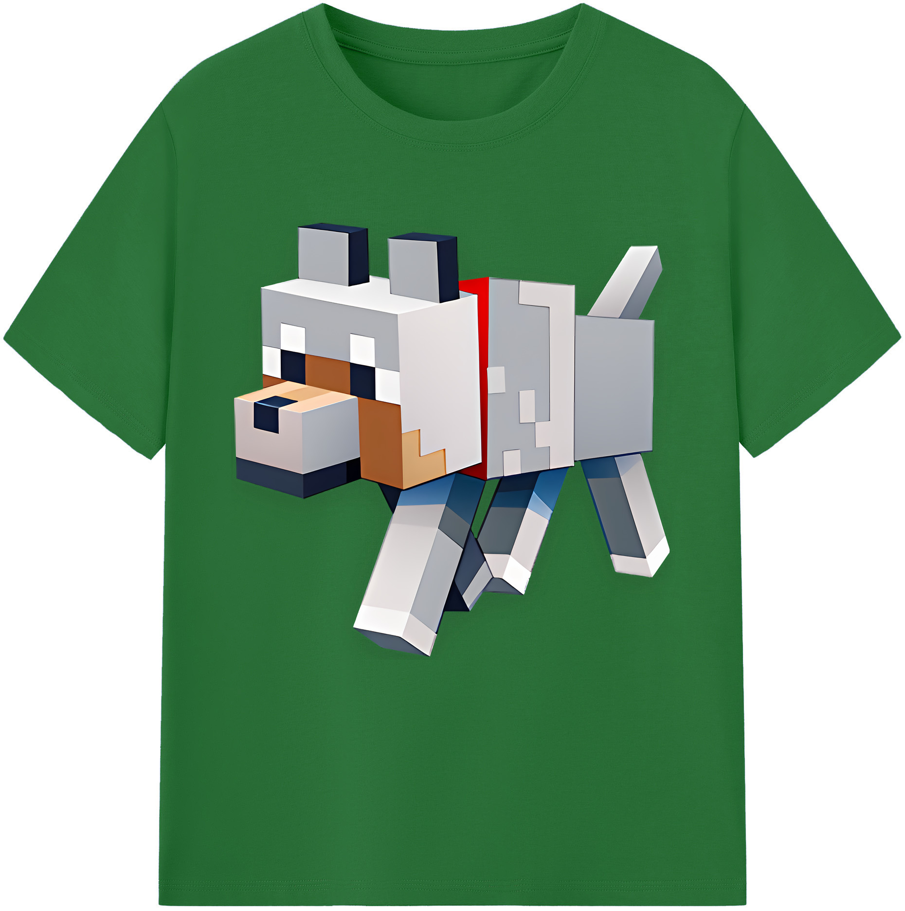 （画像用） マインクラフト ブロックの世界 Minecraft MC Block world 綿100％半袖Tシャツ（フロントプリント）