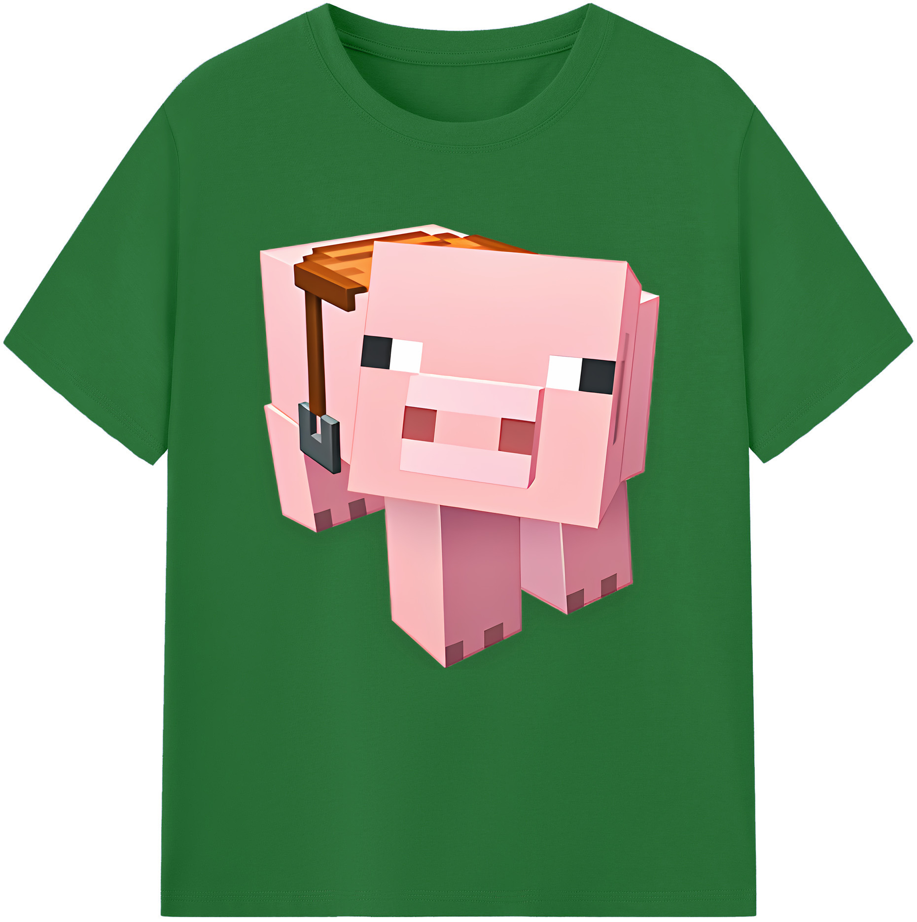 （画像用） マインクラフト ブロックの世界 Minecraft MC Block world 綿100％半袖Tシャツ（フロントプリント）