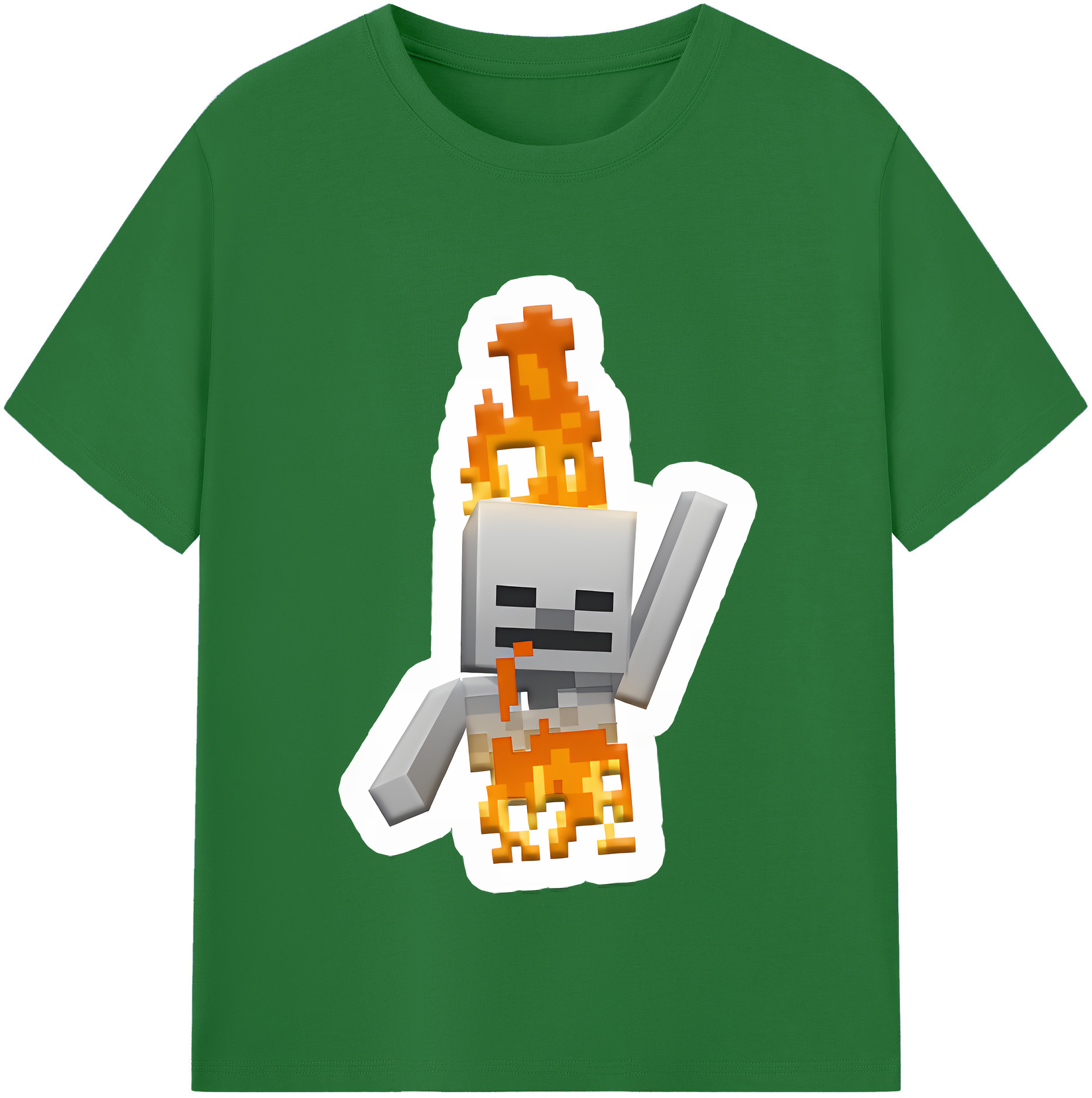 （画像用） マインクラフト ブロックの世界 Minecraft MC Block world 綿100％半袖Tシャツ（フロントプリント）