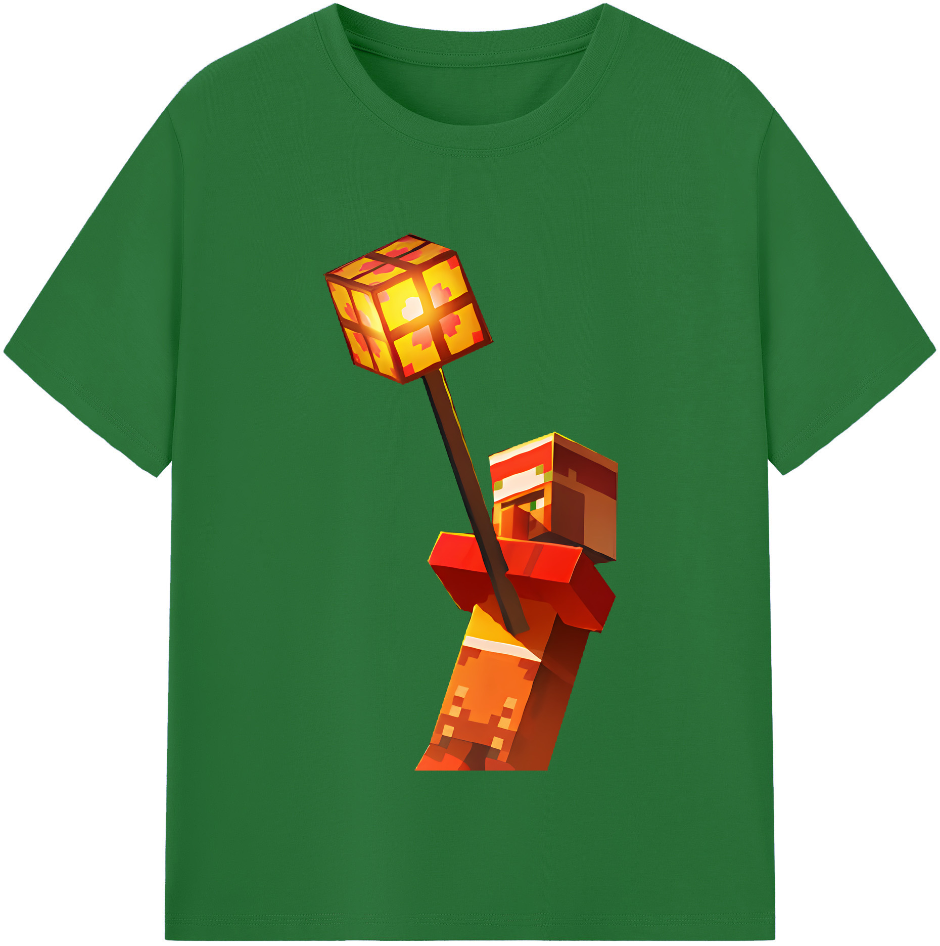 （画像用） マインクラフト ブロックの世界 Minecraft MC Block world 綿100％半袖Tシャツ（フロントプリント）
