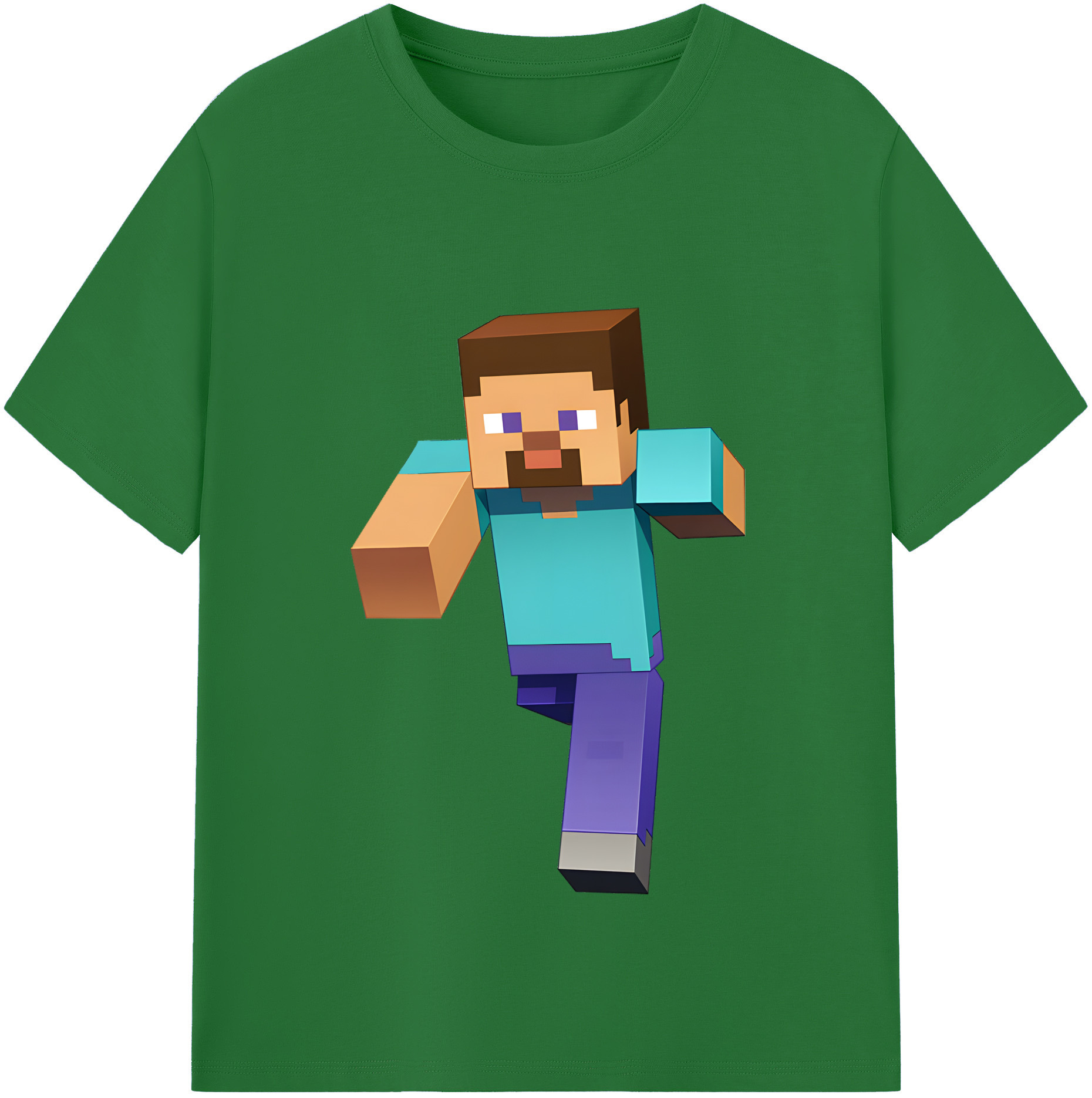 （画像用） マインクラフト ブロックの世界 Minecraft MC Block world 綿100％半袖Tシャツ（フロントプリント）