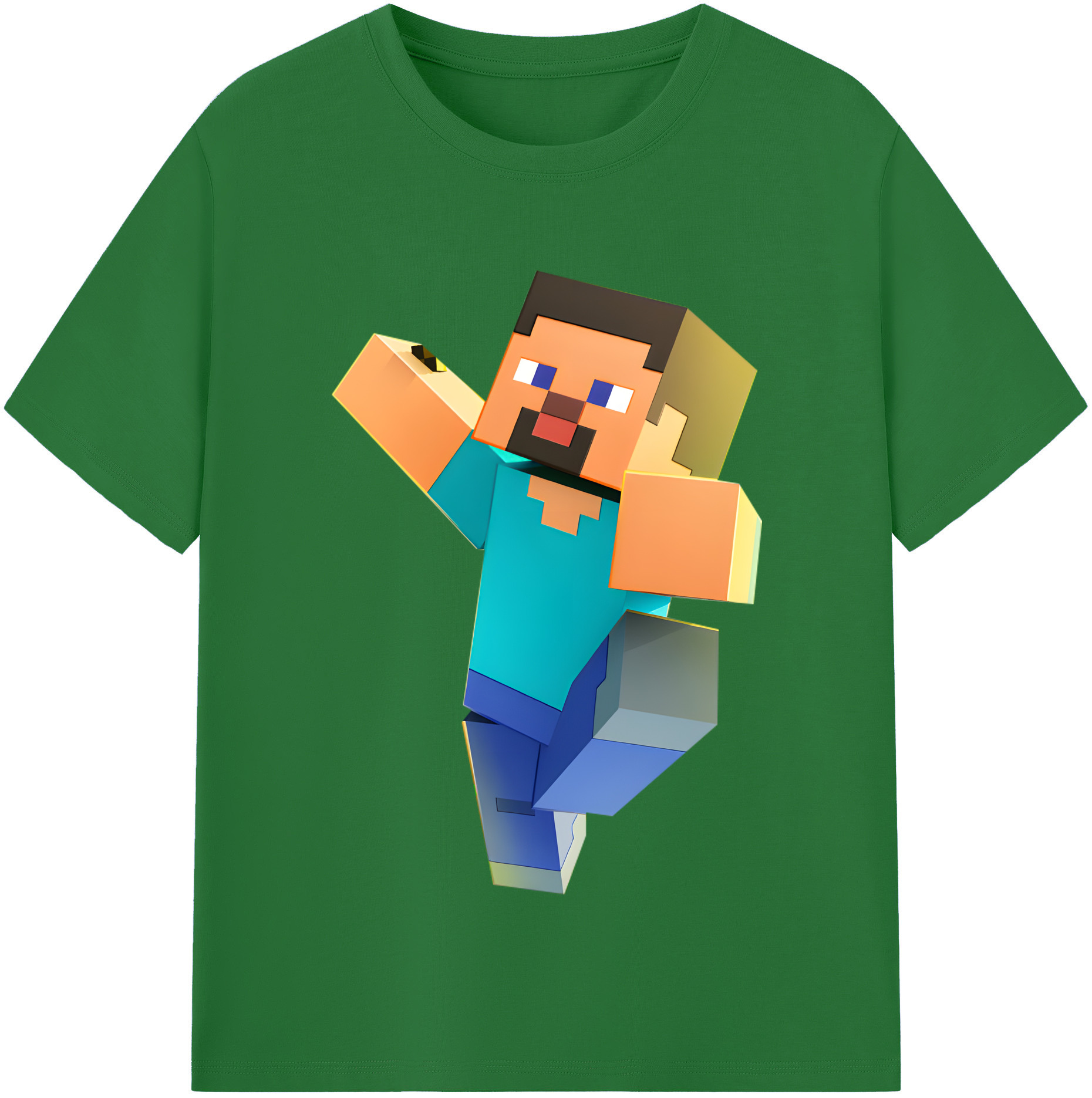 （画像用） マインクラフト ブロックの世界 Minecraft MC Block world 綿100％半袖Tシャツ（フロントプリント）