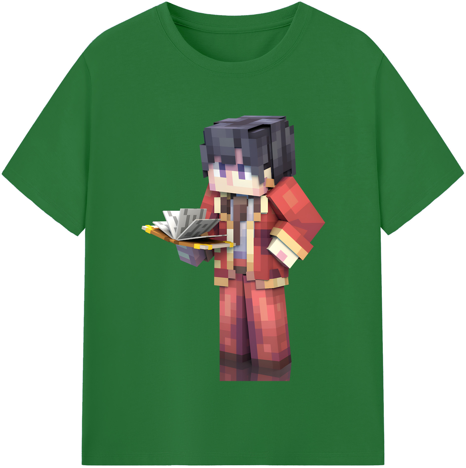 （画像用） マインクラフト ブロックの世界 Minecraft MC Block world 綿100％半袖Tシャツ（フロントプリント）